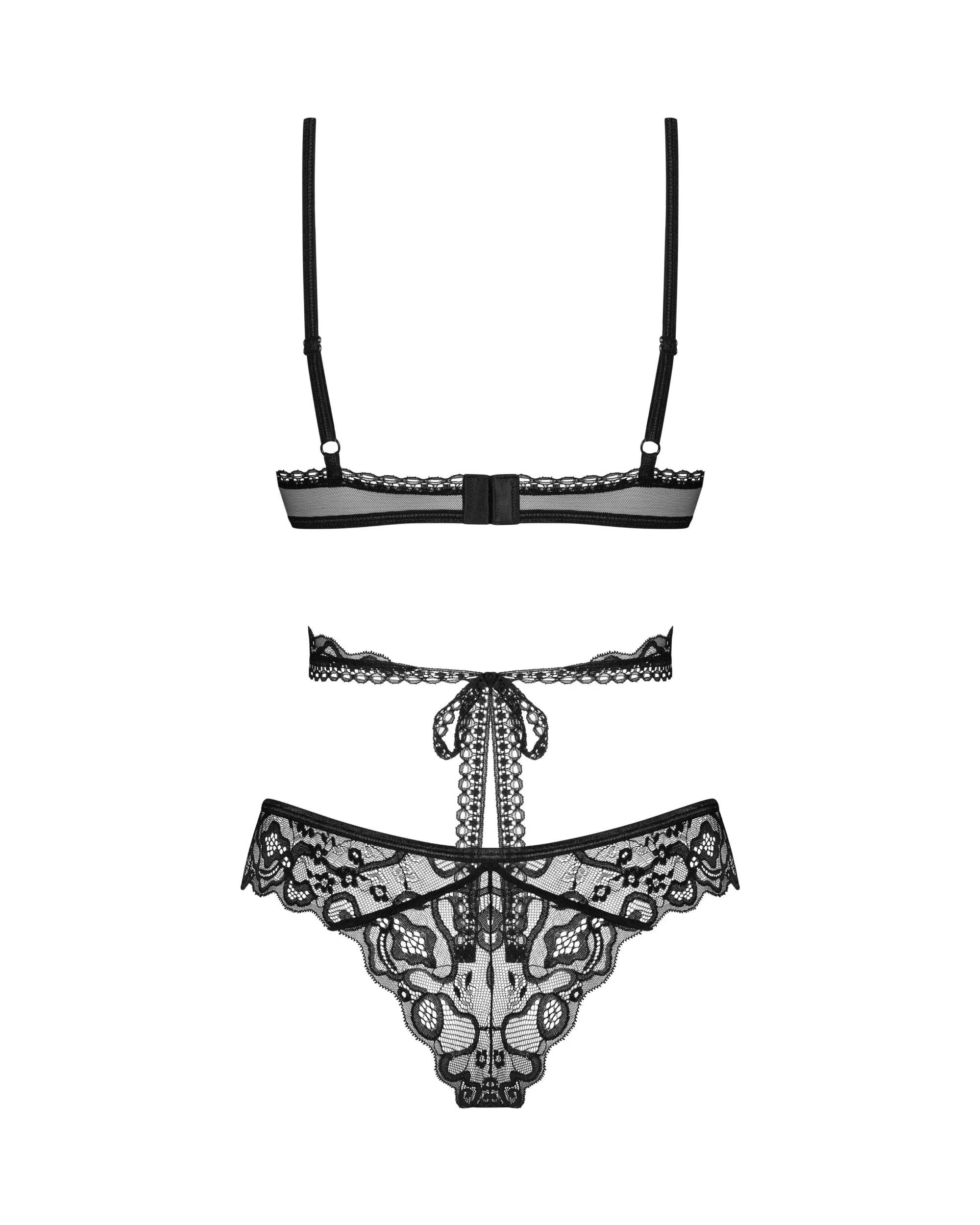 Soft Lace Bra & Sheer Thong Set Obsessive Blomentis-4