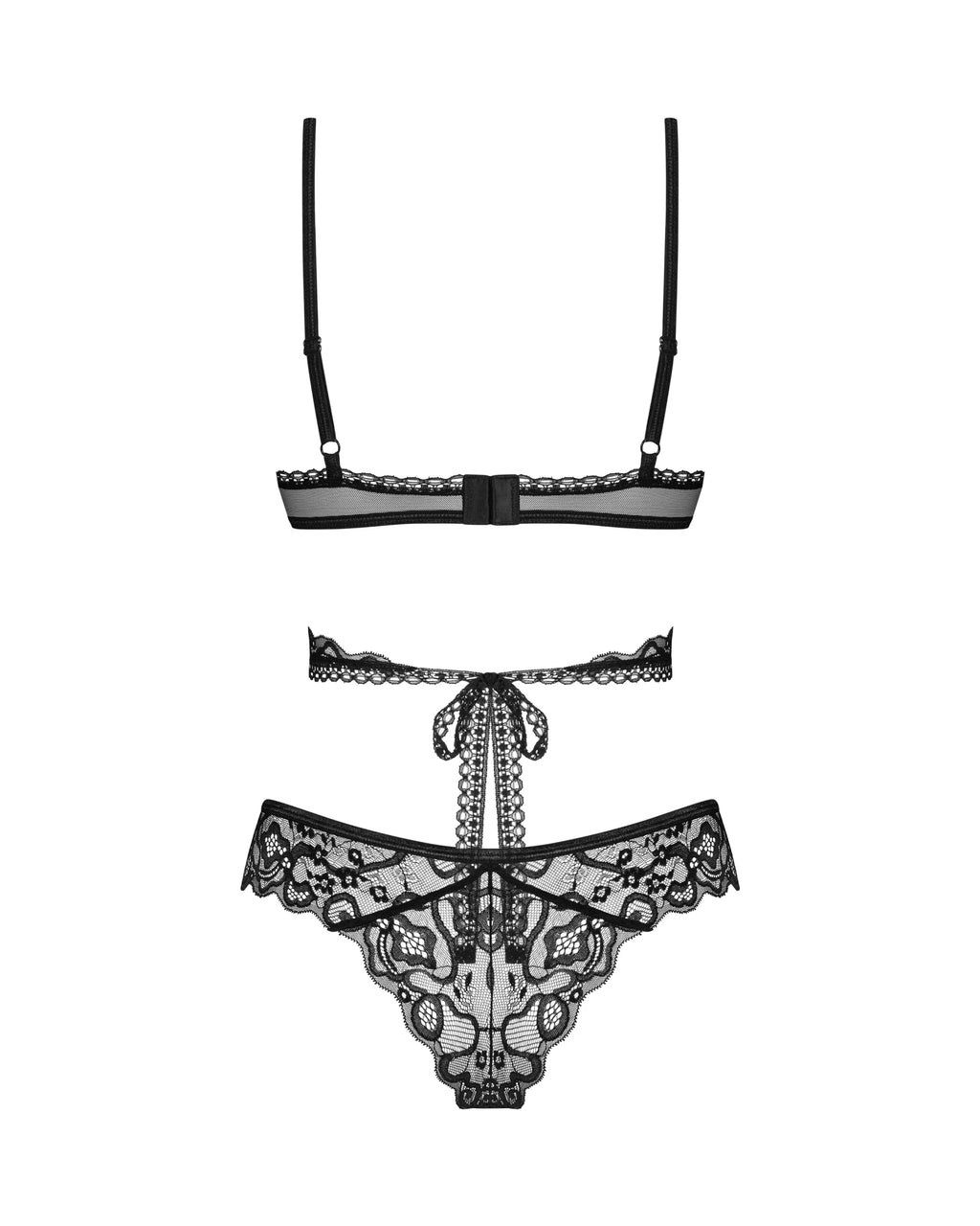 Soft Lace Bra & Sheer Thong Set Obsessive Blomentis