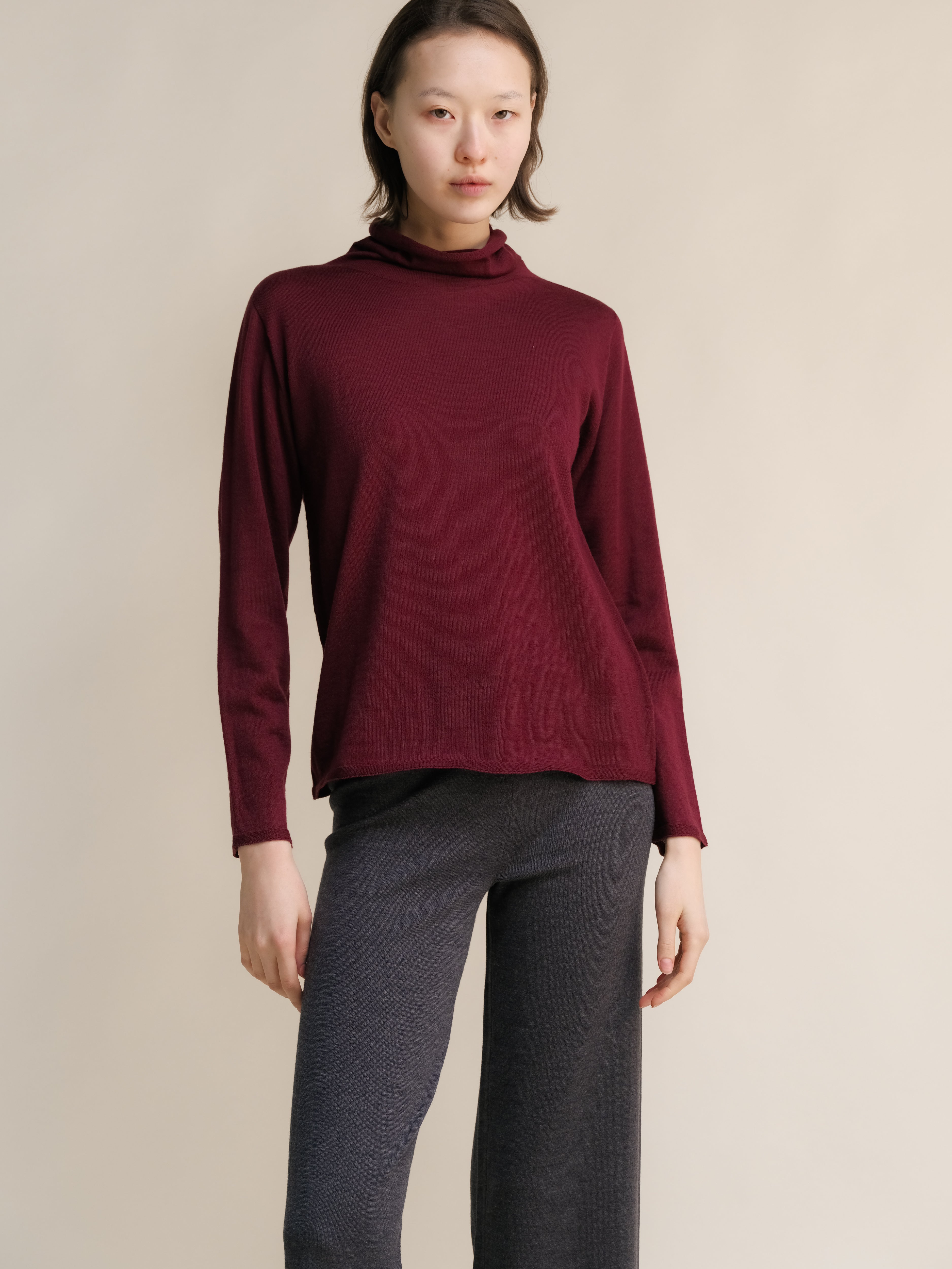 Merino Wool Relaxed Turtleneck Sweater