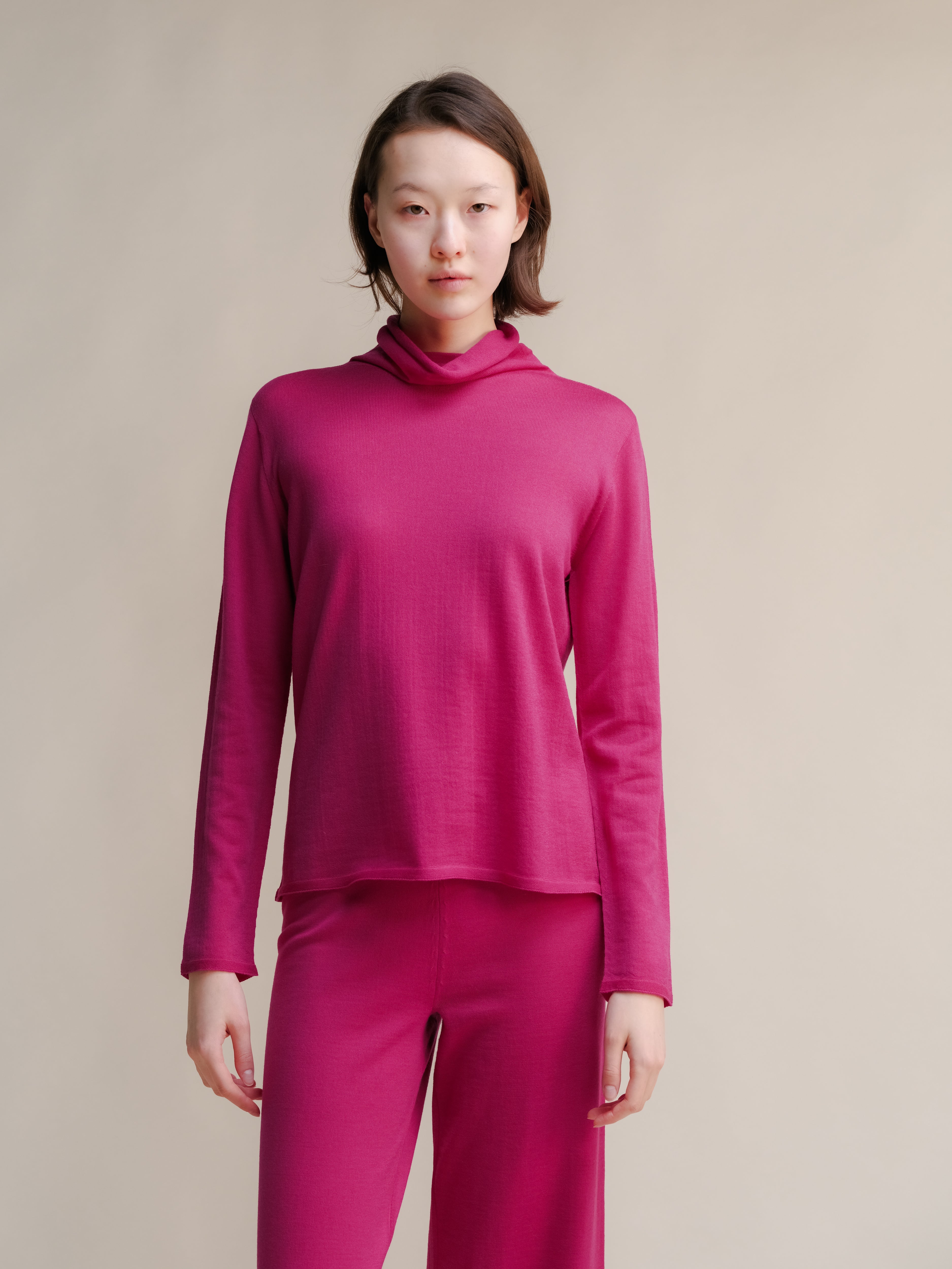 Merino Wool Relaxed Turtleneck Sweater