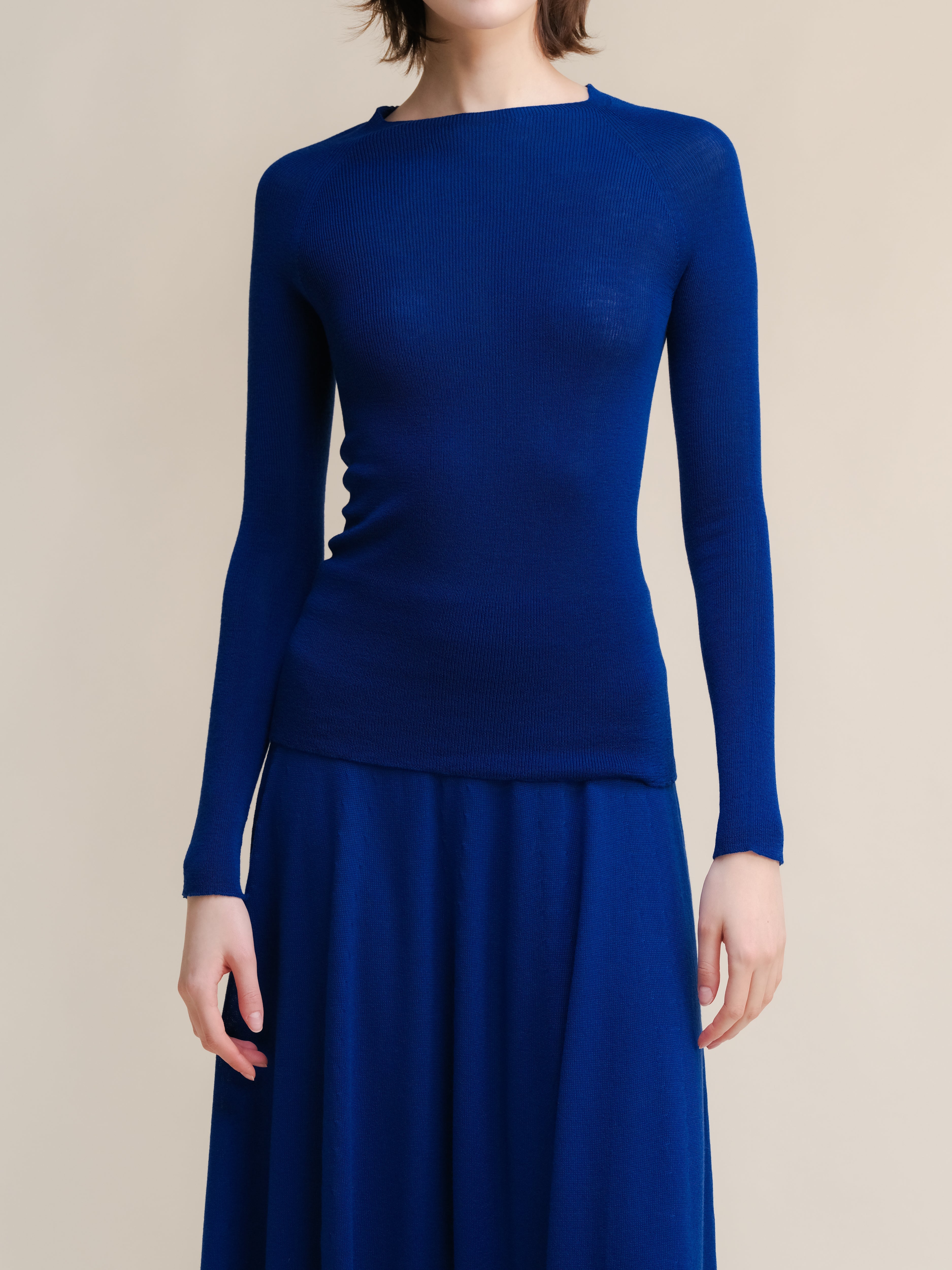 Merino Wool Ribbed Crewneck Sweater