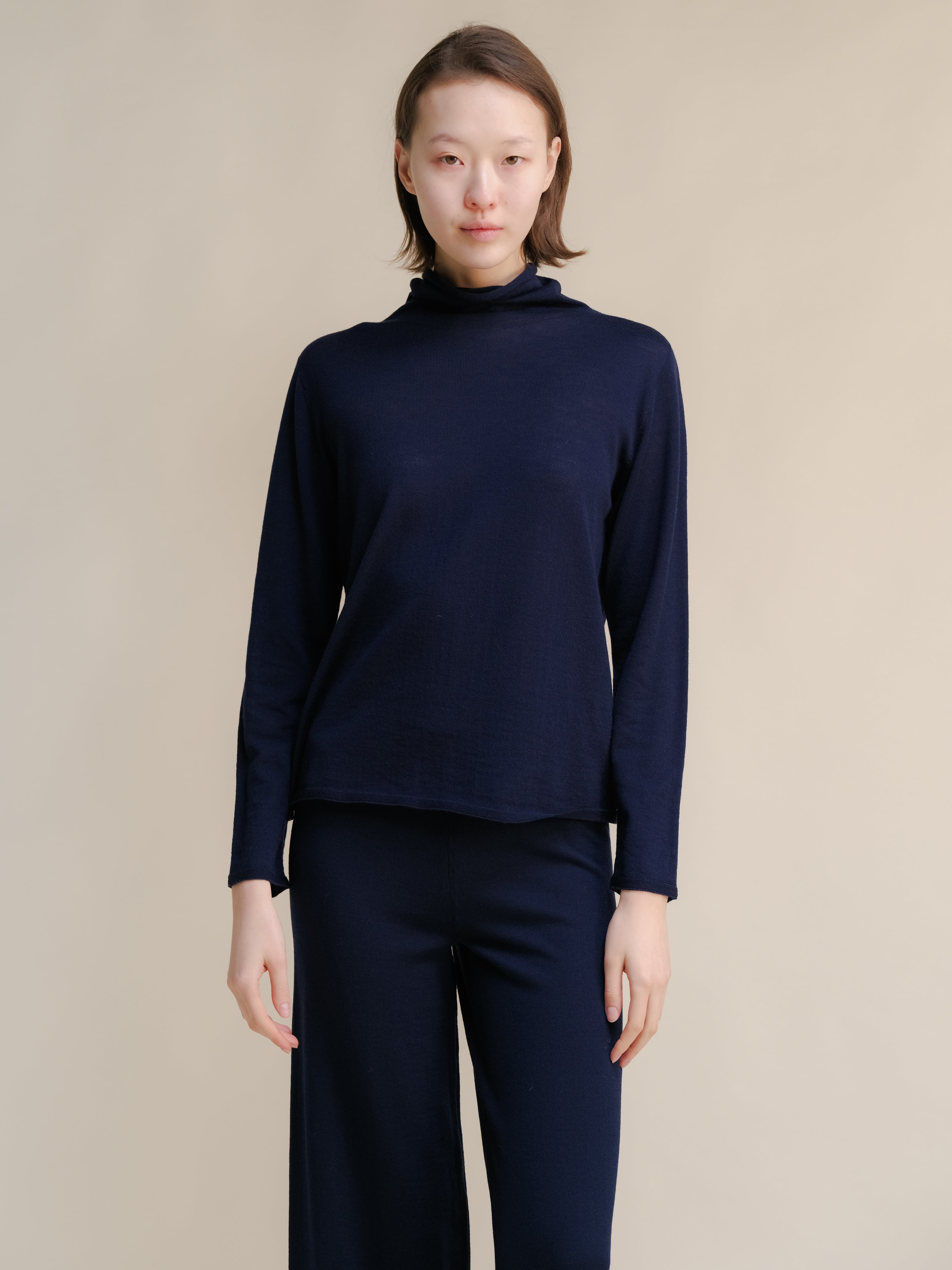 Merino Wool Relaxed Turtleneck Sweater