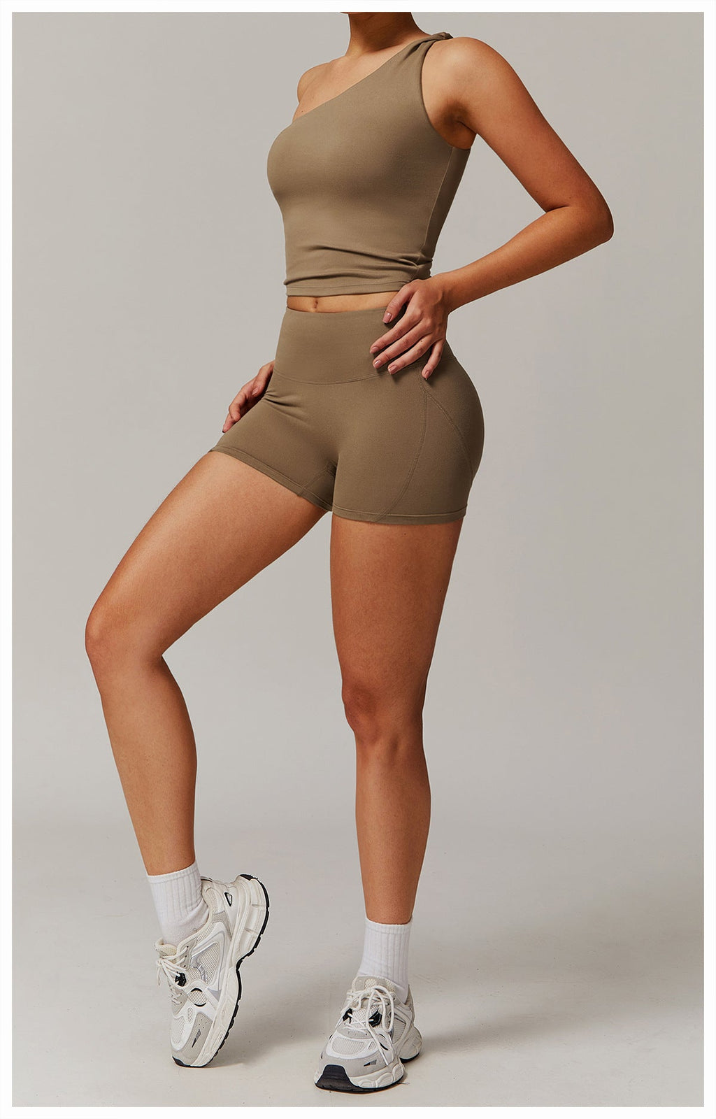 Brushed Foldover High-Waist Shorts-2