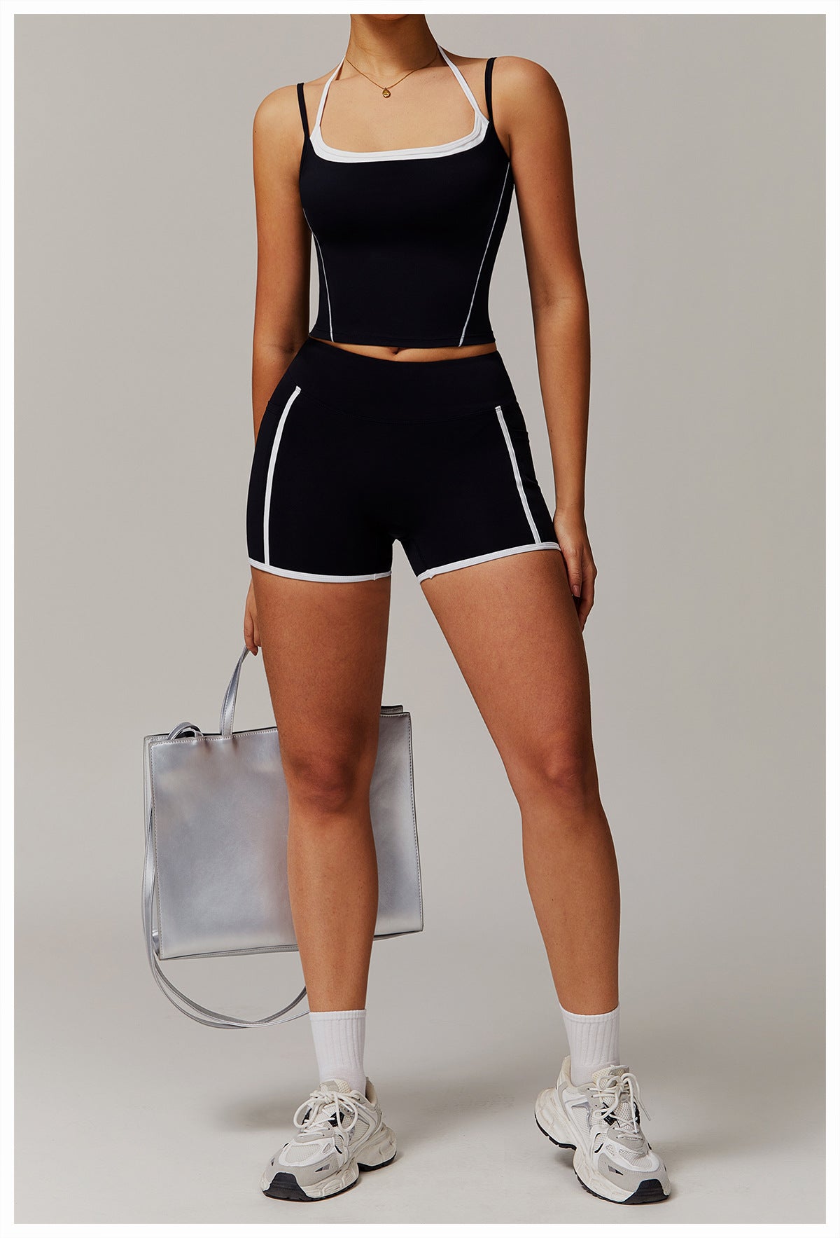 Halter Layered Backless Yoga Tank-2