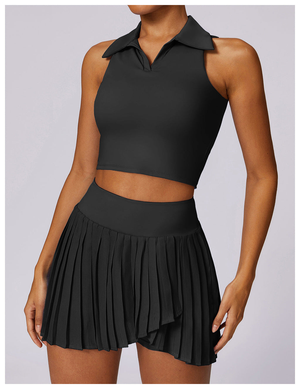 Sleeveless Cropped Polo-0