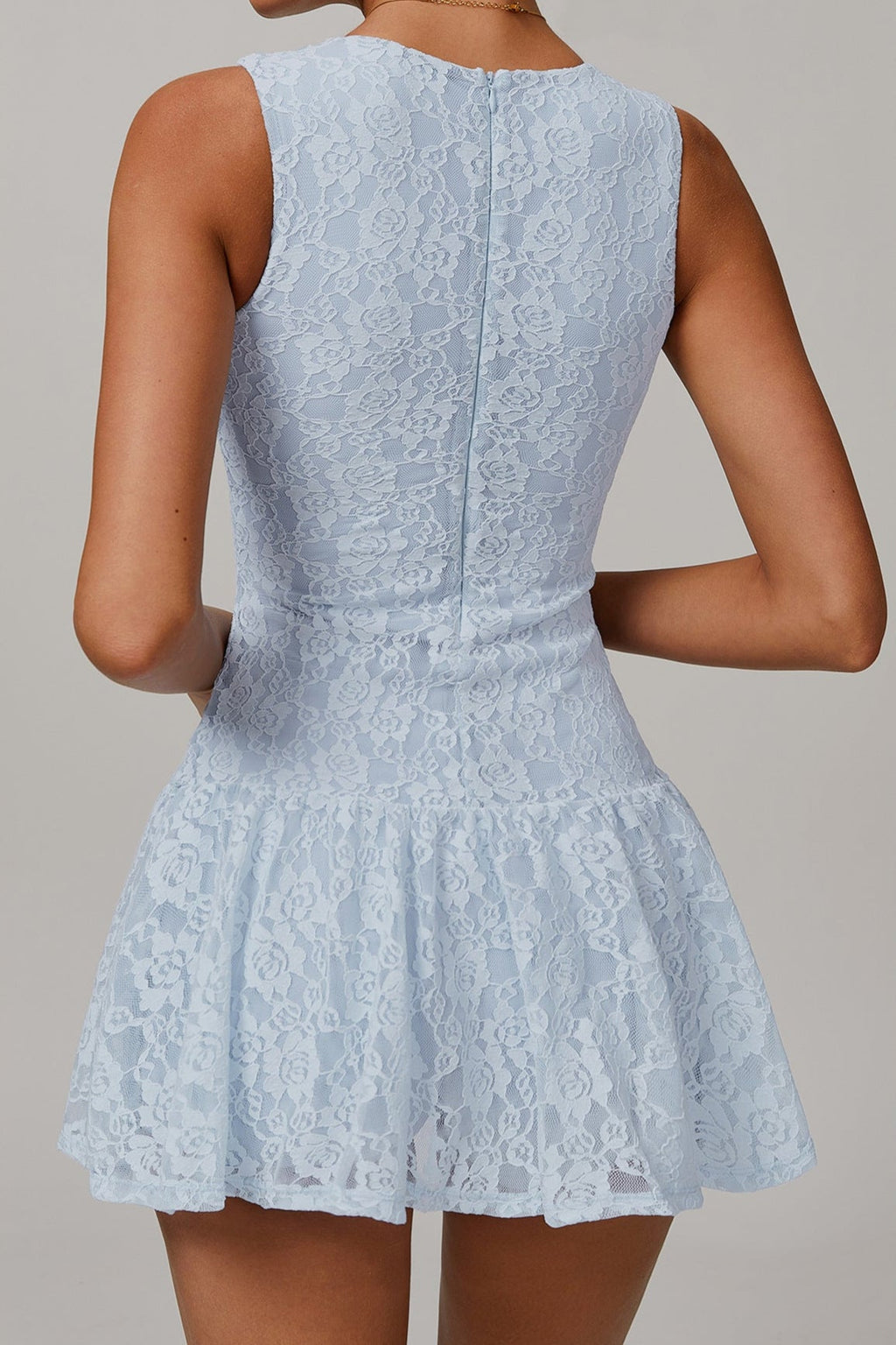Lace Mesh Panel Breathable Dress-2