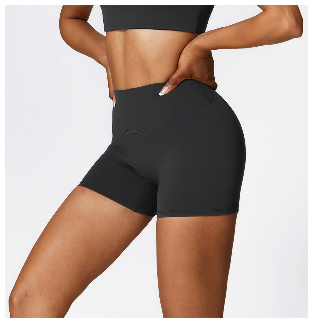 Brushed High-Waist Yoga Shorts-0