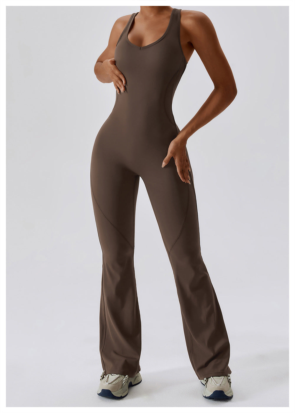 Sleeveless Flared Jumpsuit-0