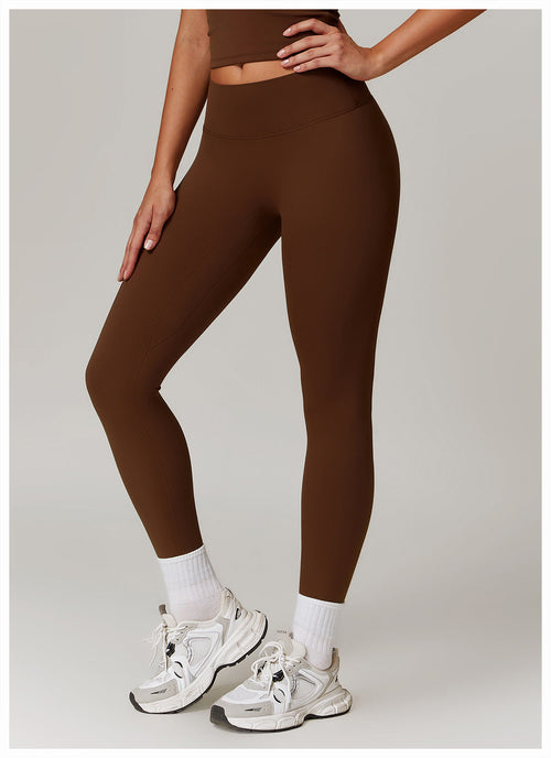 Brushed High-Waist Sculpting Yoga Leggings — waistband and fabric detail