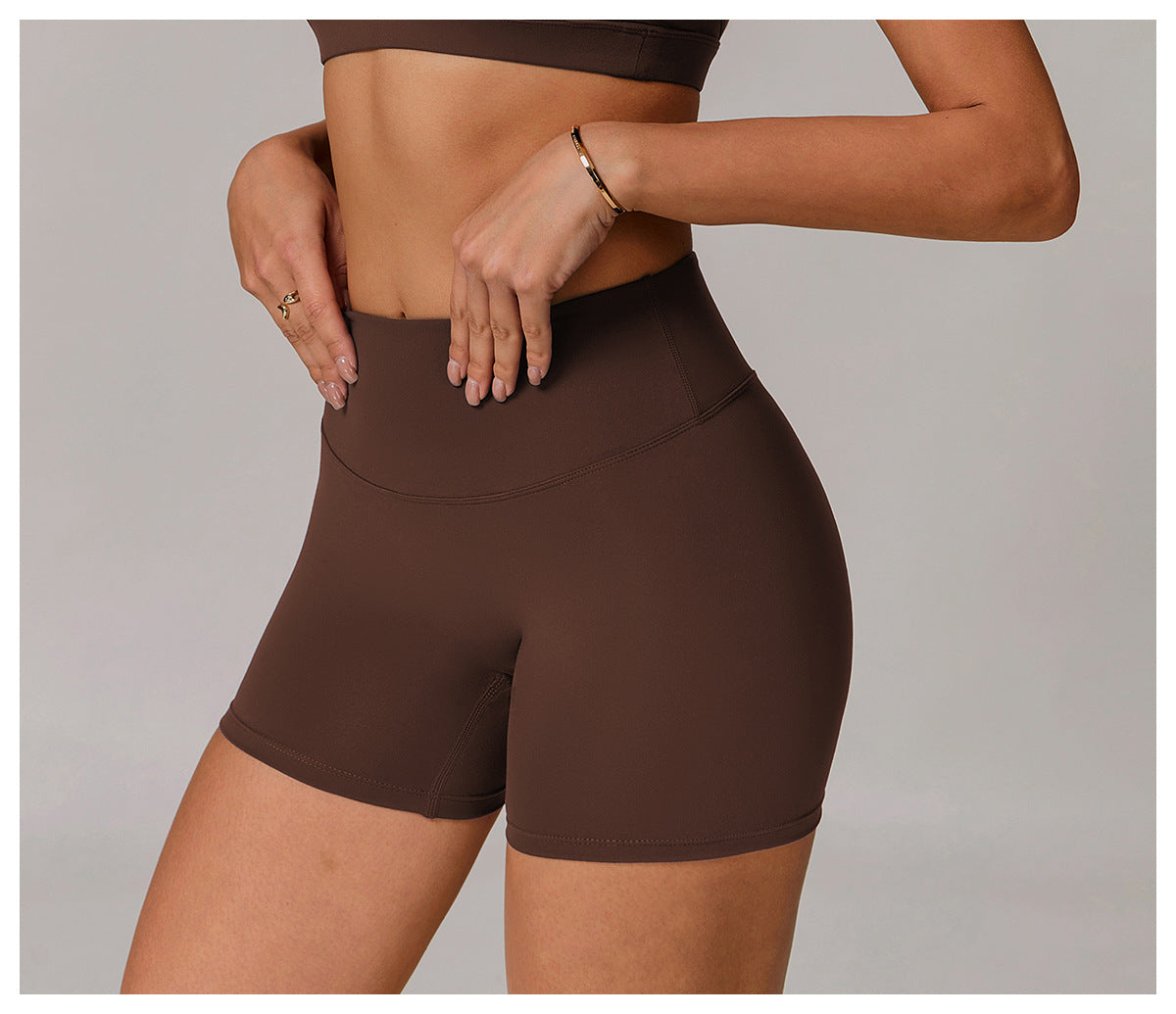 High-Waist Sculpting Yoga Shorts-4