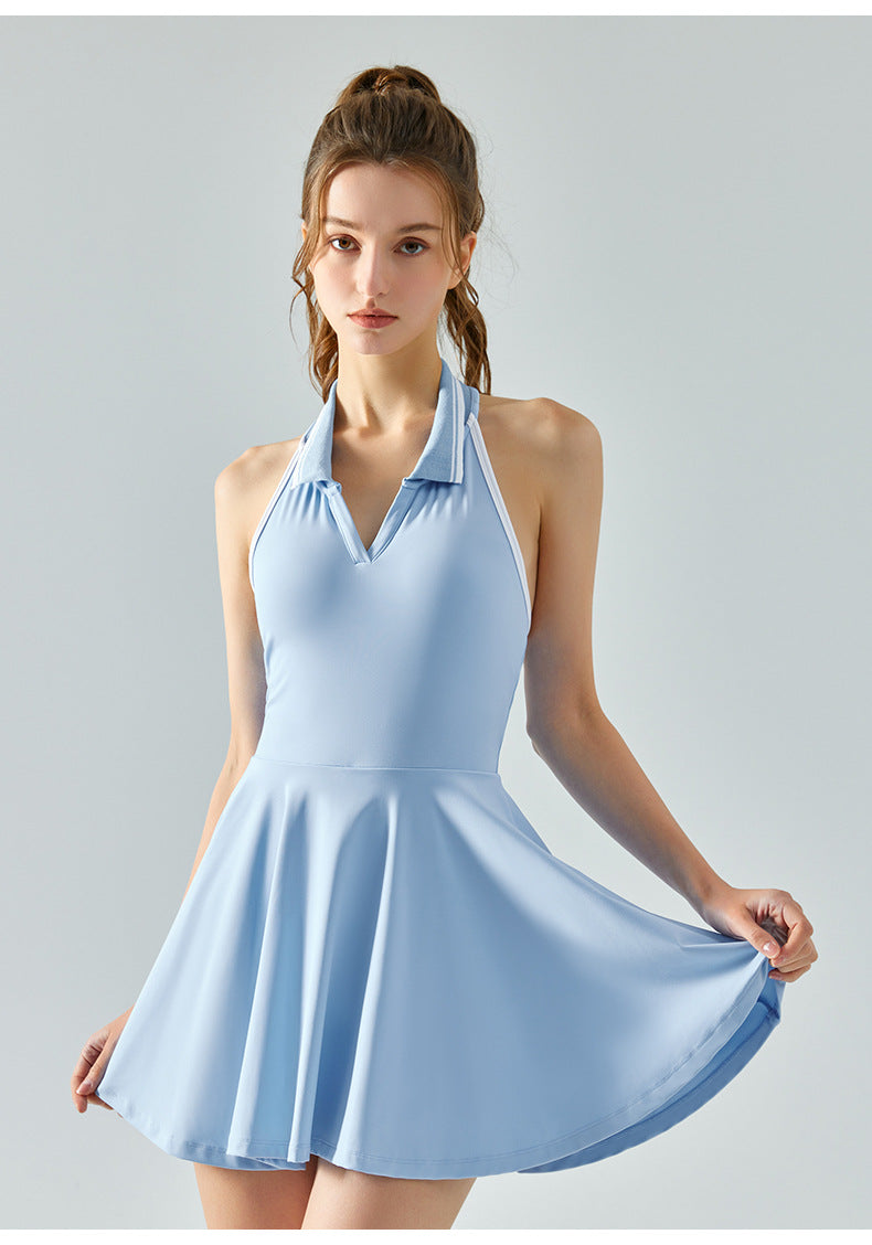 Sleeveless Polo Tennis Dress-5