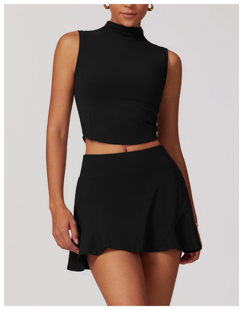 Axiom High-Neck Active Top in Black — front product view