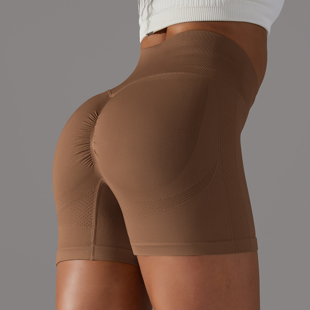 High Waist Scrunch Bum Shorts-0