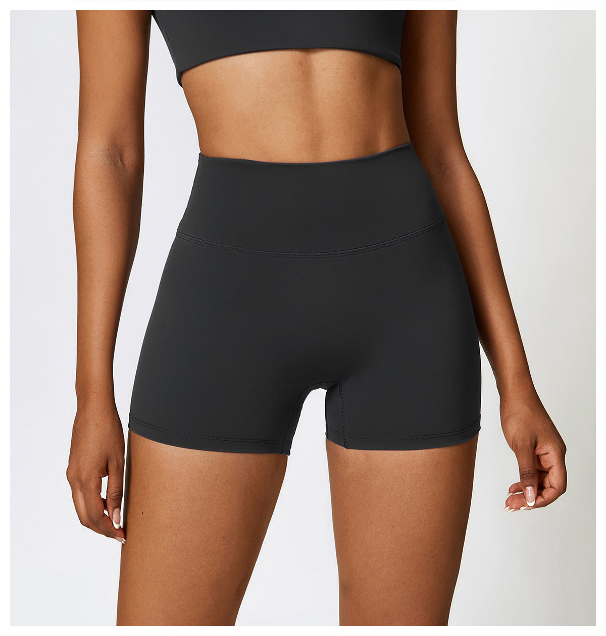 Brushed High-Waist Yoga Shorts-2