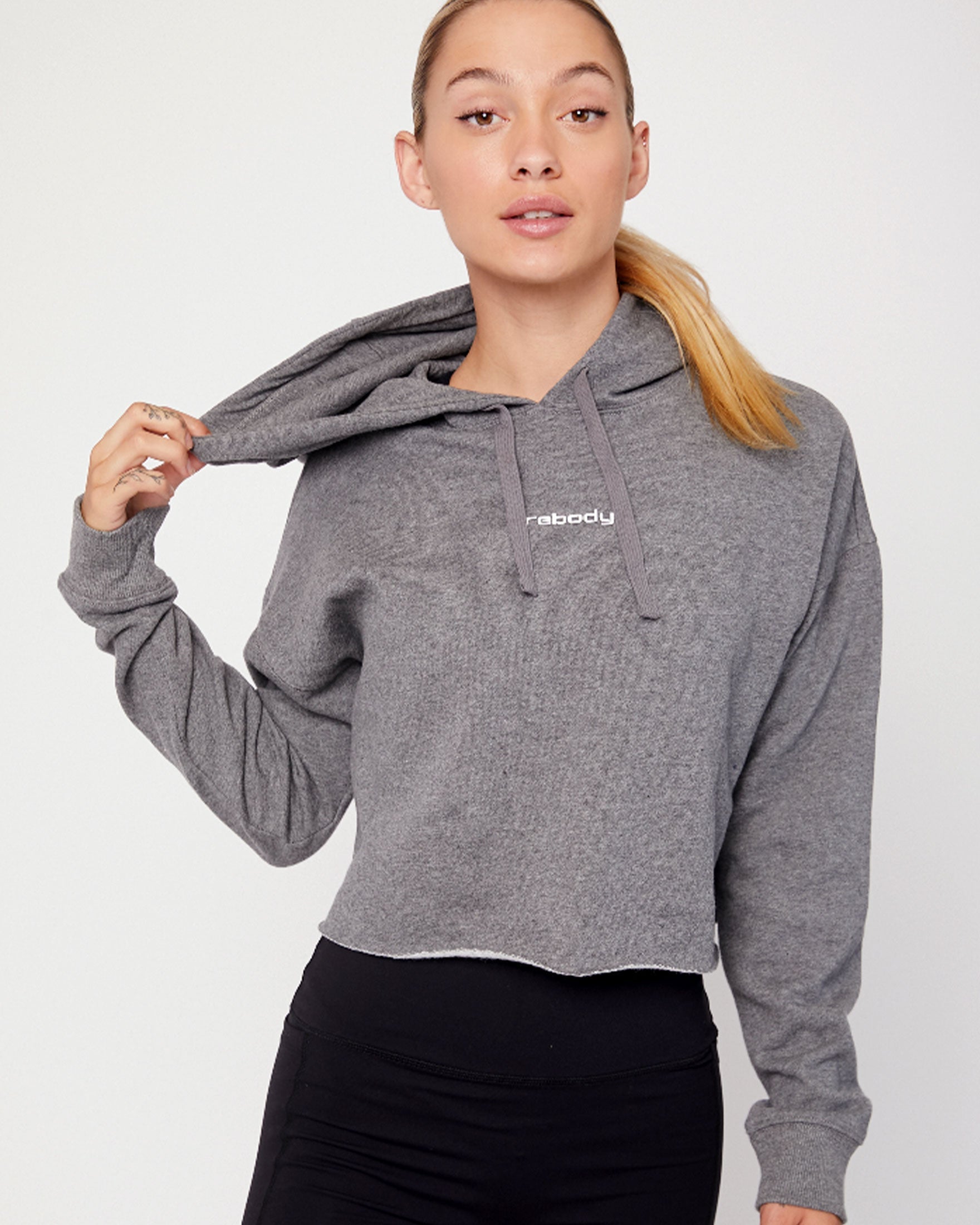 Logo Fleece Crop Hoodie