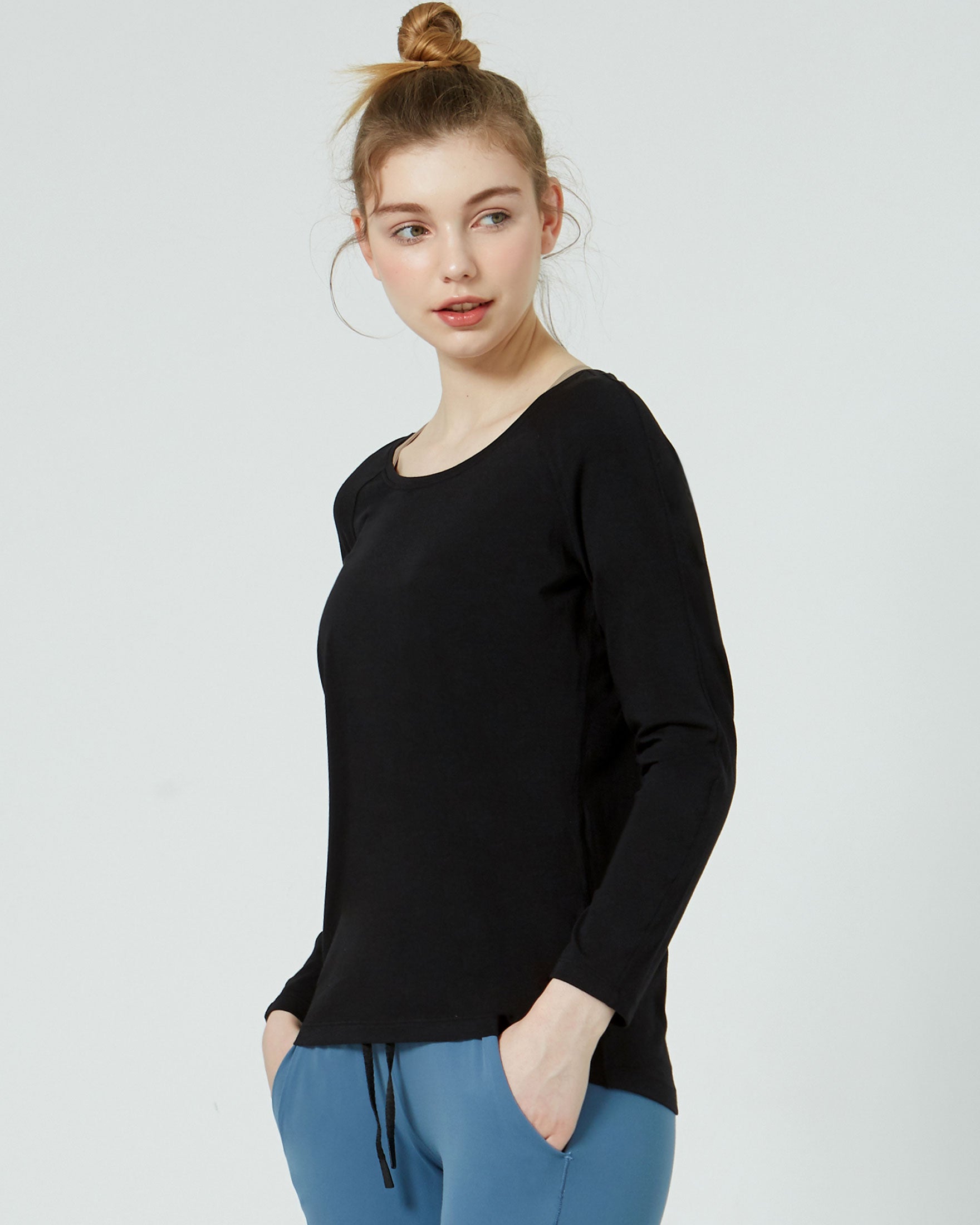 Essentials Scooped Long Sleeve Top