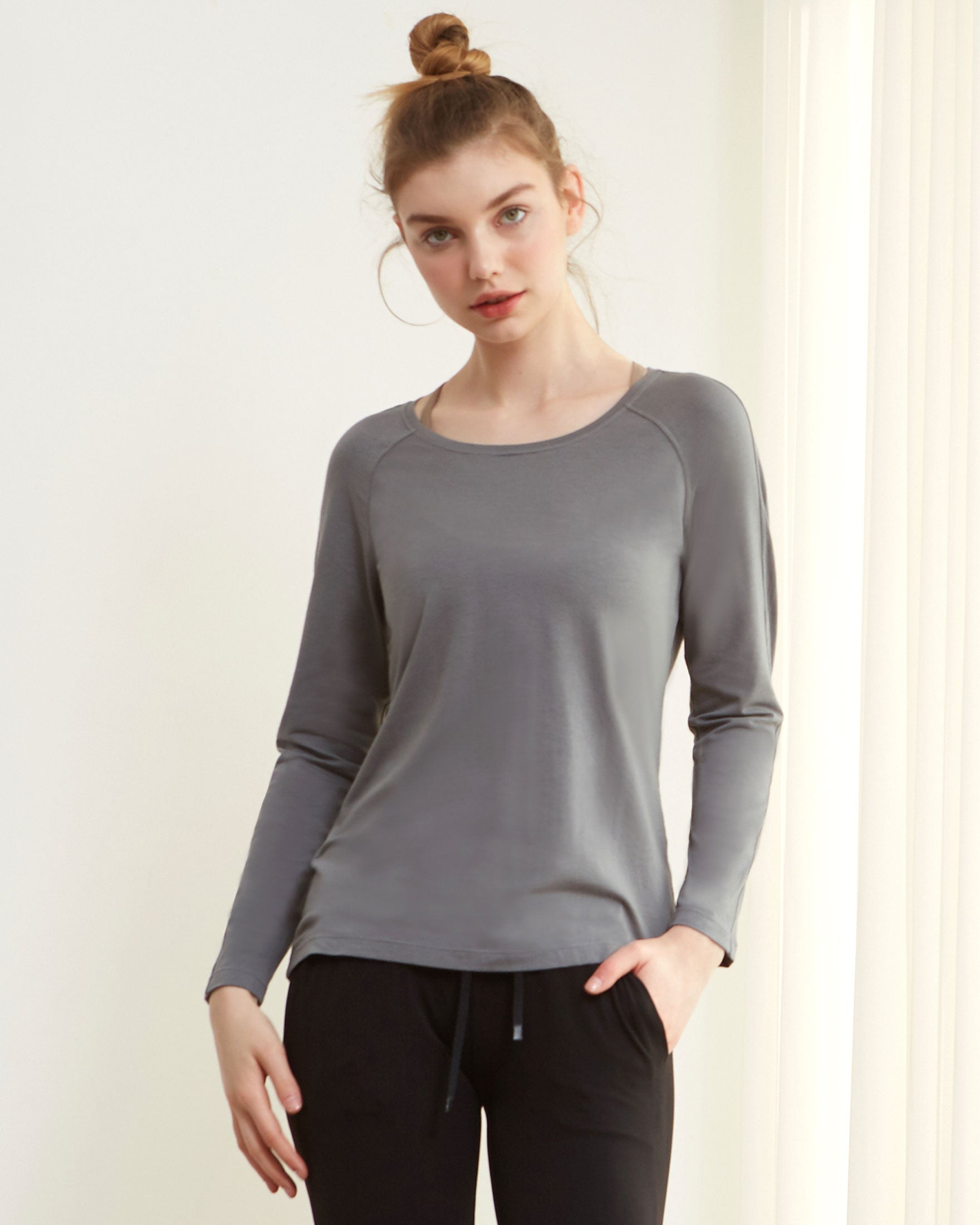 Essentials Scooped Long Sleeve Top