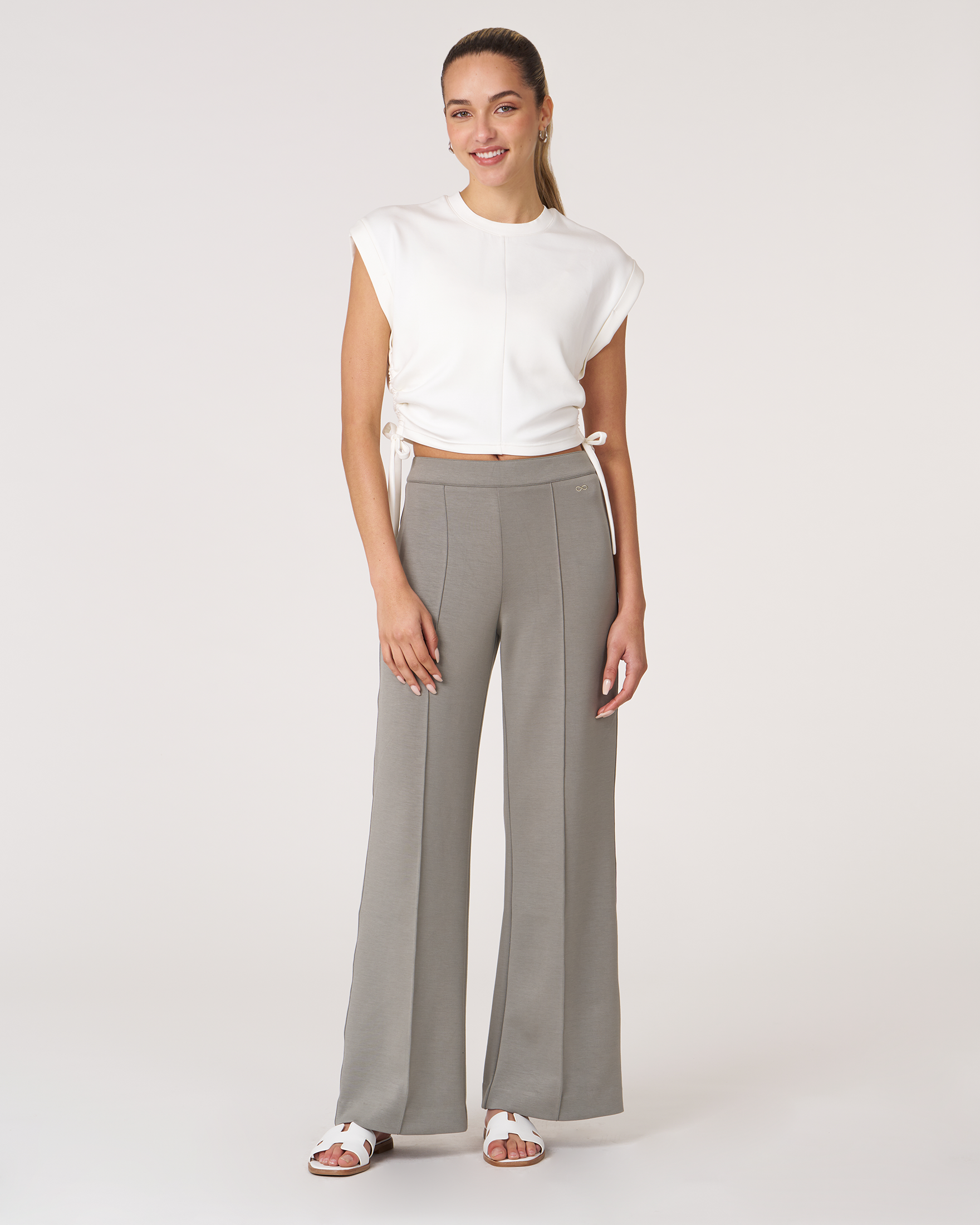 Madison Pintuck Wide Leg Scuba Pant 30"