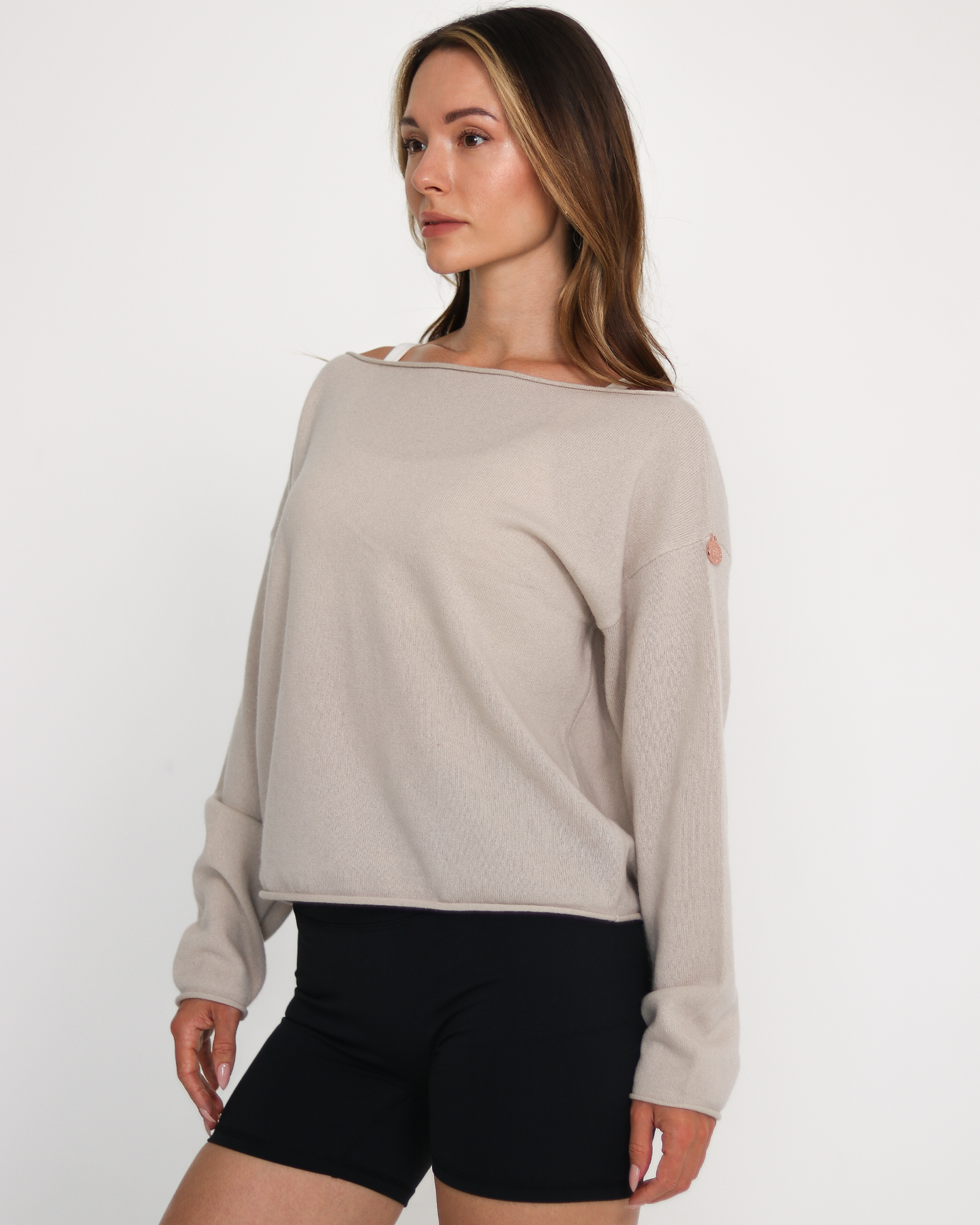 Romy Off Shoulder Cashmere Sweater