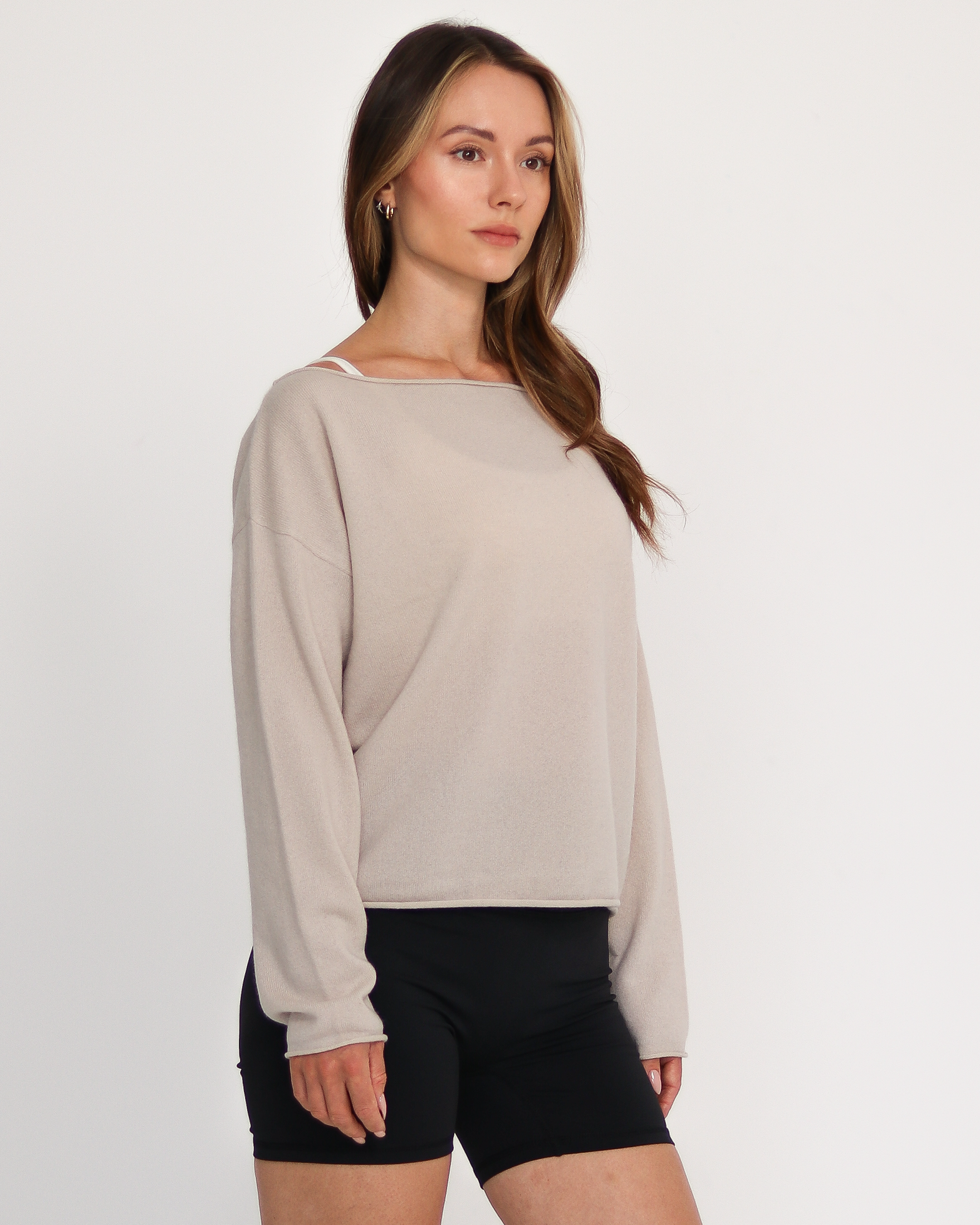 Romy Off Shoulder Cashmere Sweater