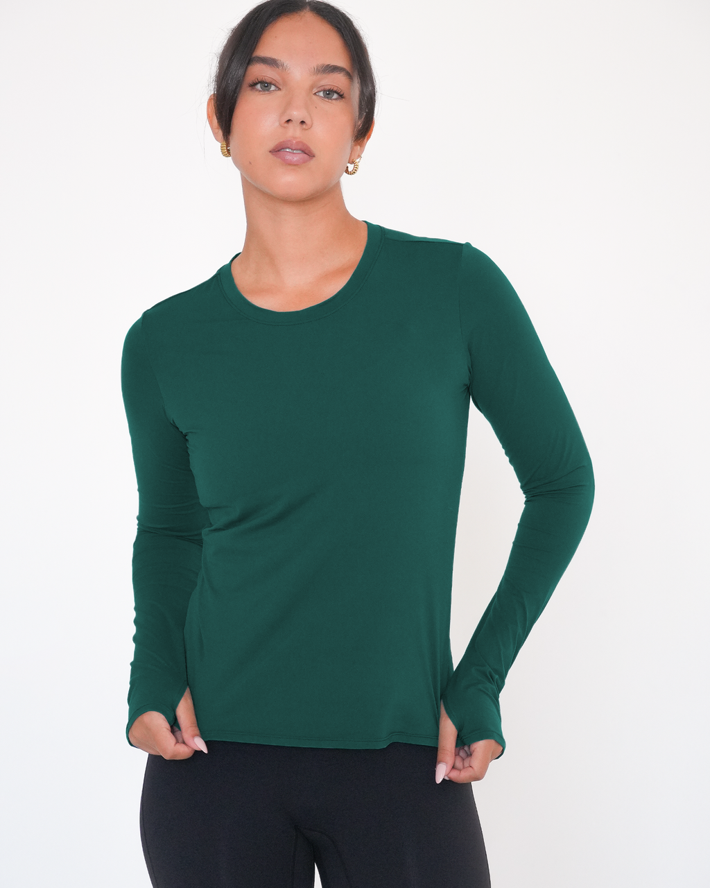 Raya Mid Length Compression Nylon Long Sleeve Top