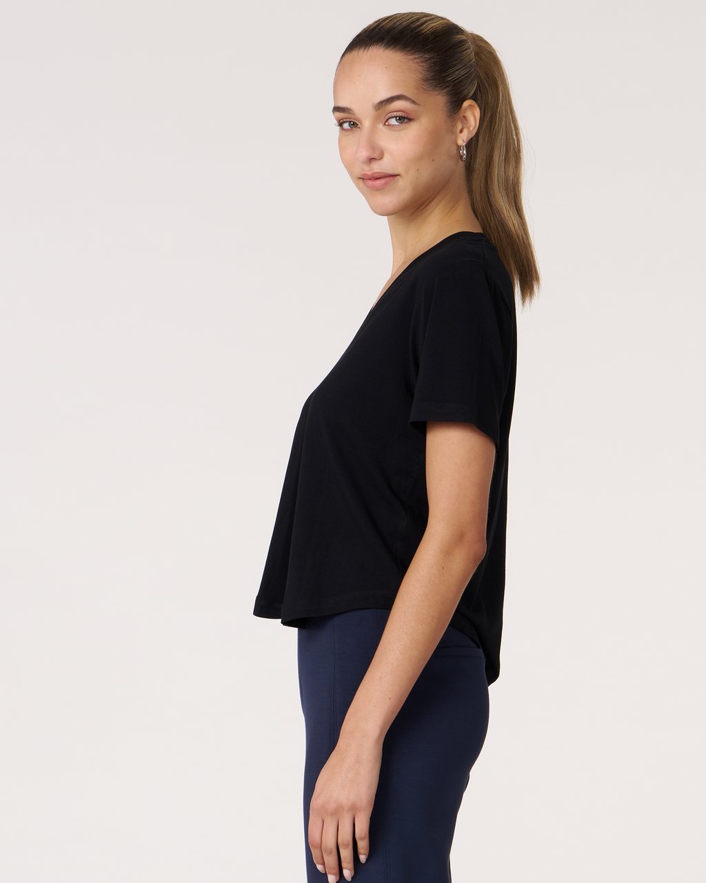 Rebody Essentials V Neck Short Sleeve Top