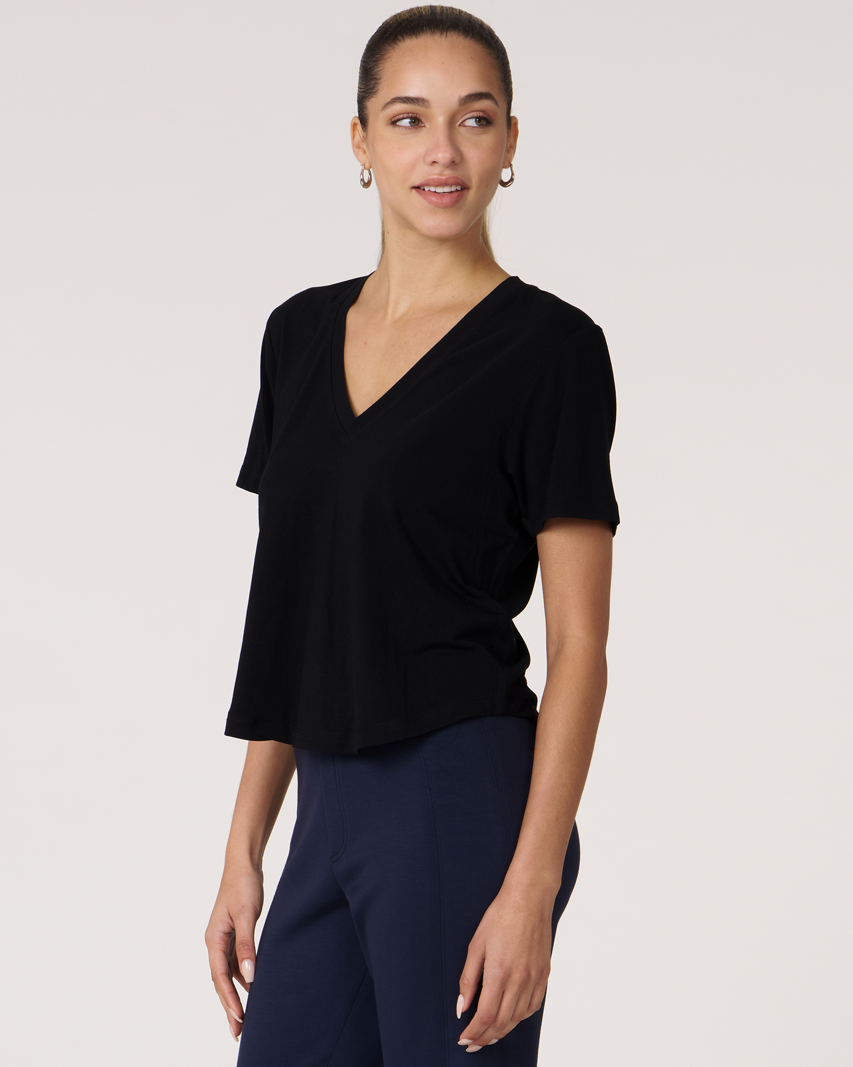 Rebody Essentials V Neck Short Sleeve Top