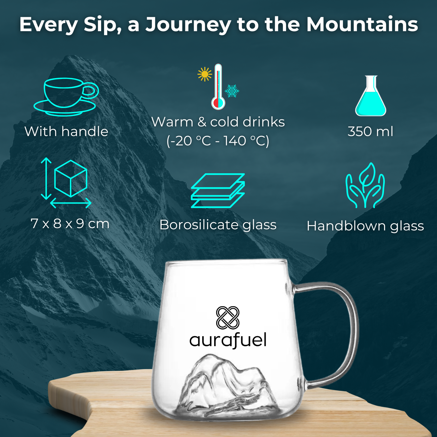 Mountain Drinking Glass