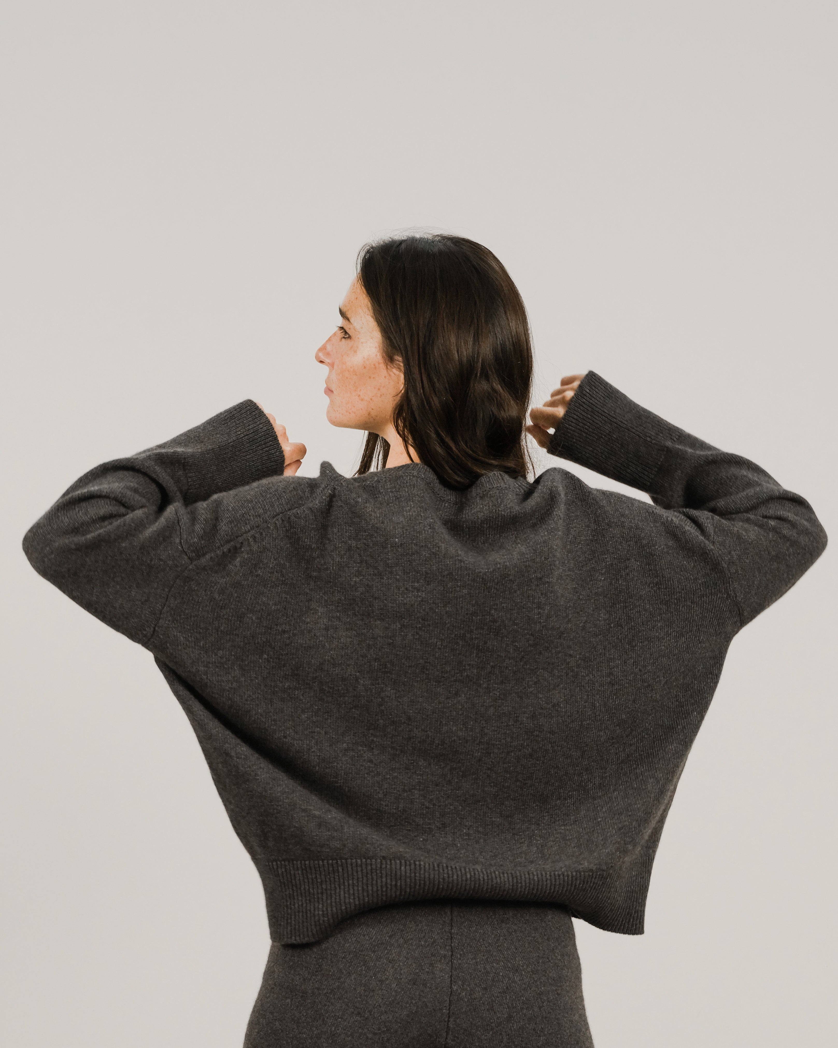 Cashmere Mix Relaxed Crewneck Sweater