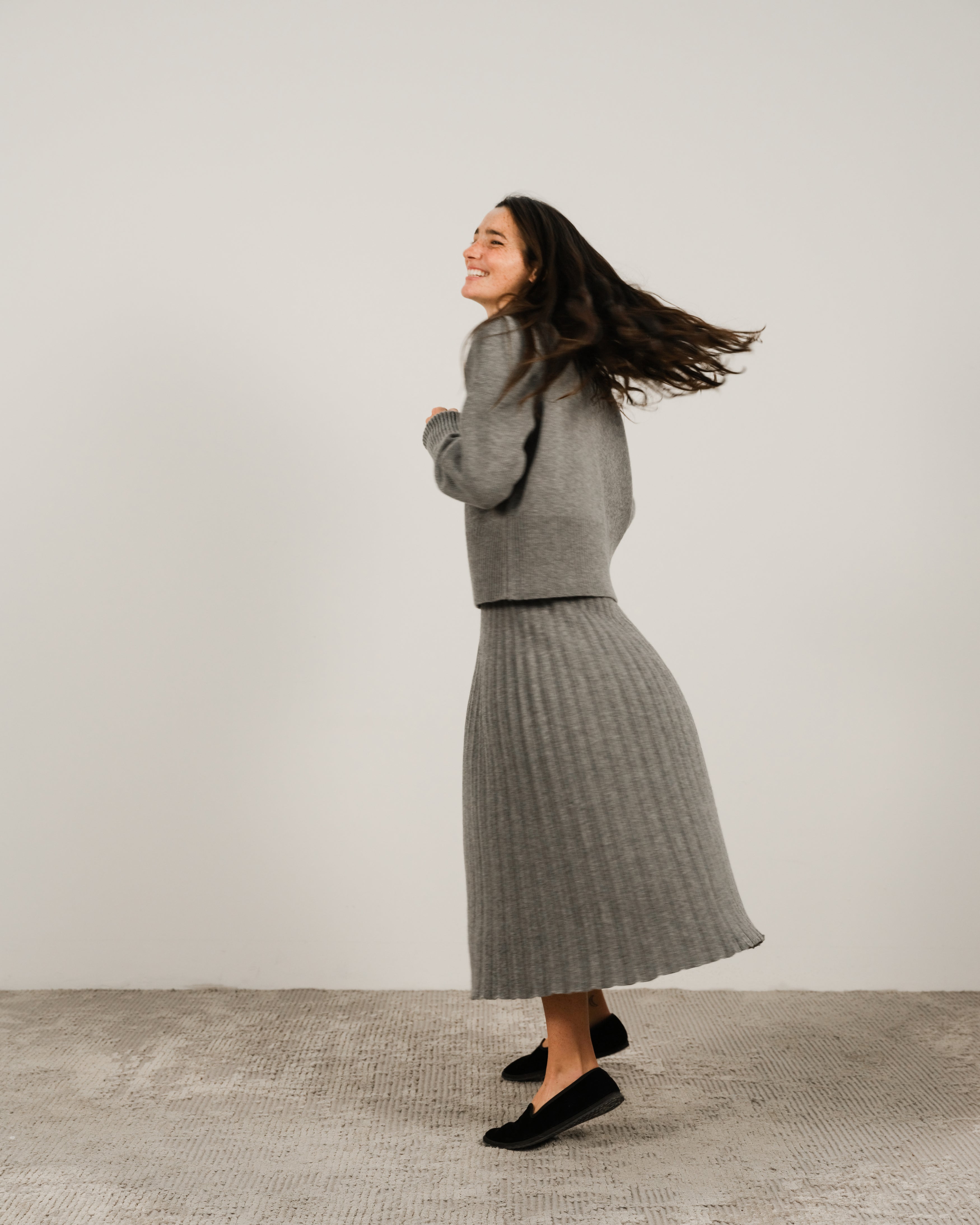 Cashmere Mix Plissè Skirt (3D-Knit)