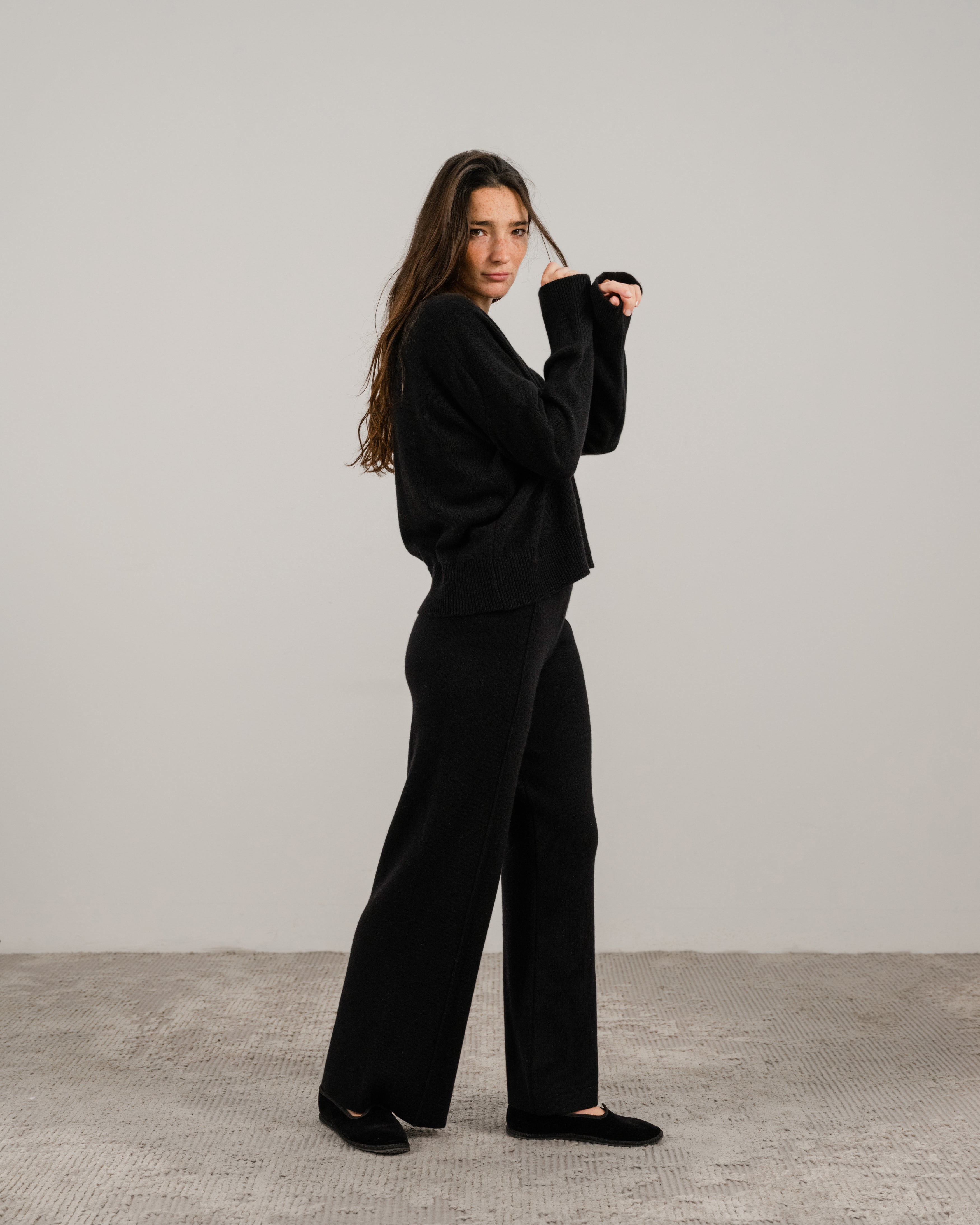 Cashmere Mix Relaxed Crewneck Sweater
