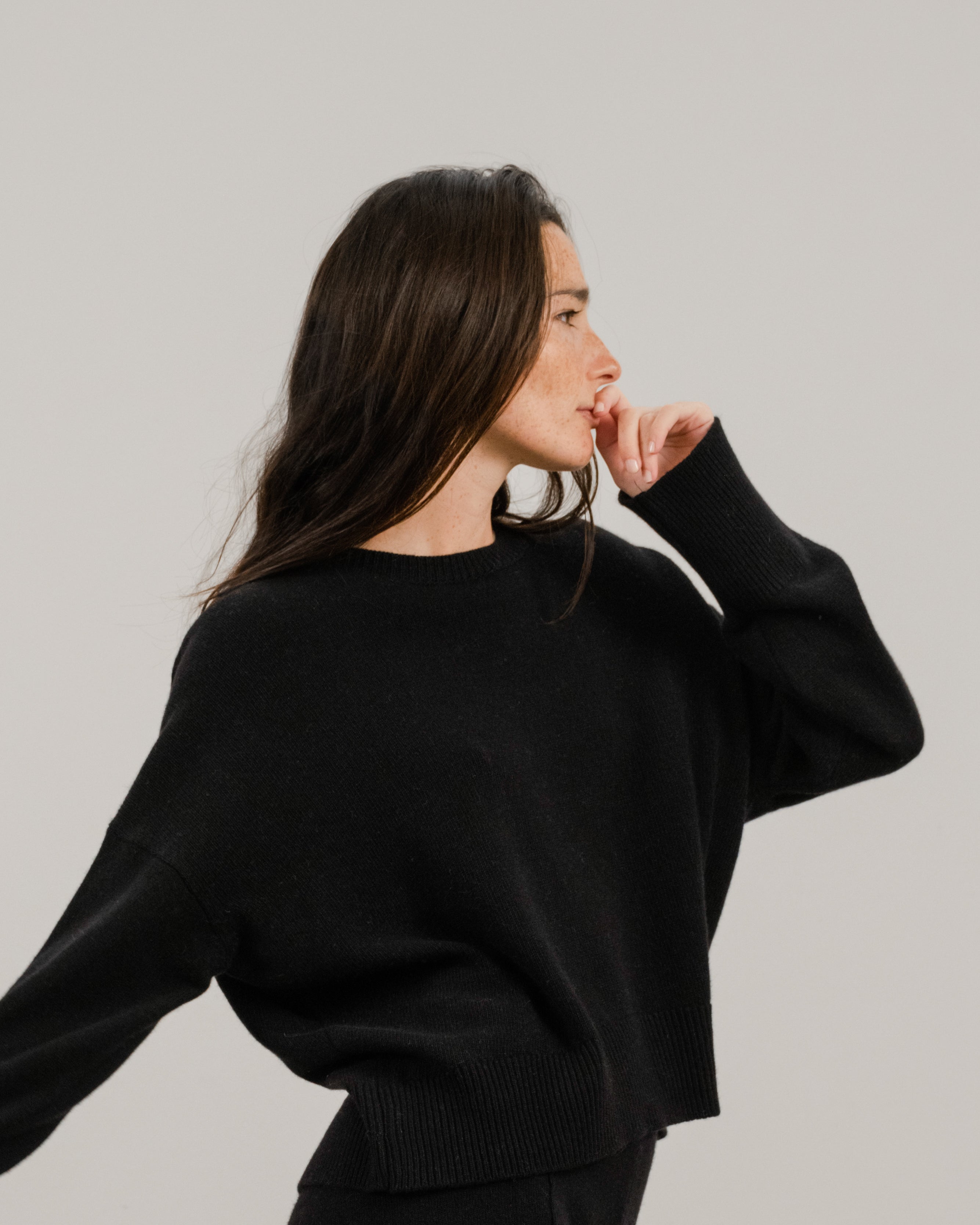 Cashmere Mix Relaxed Crewneck Sweater