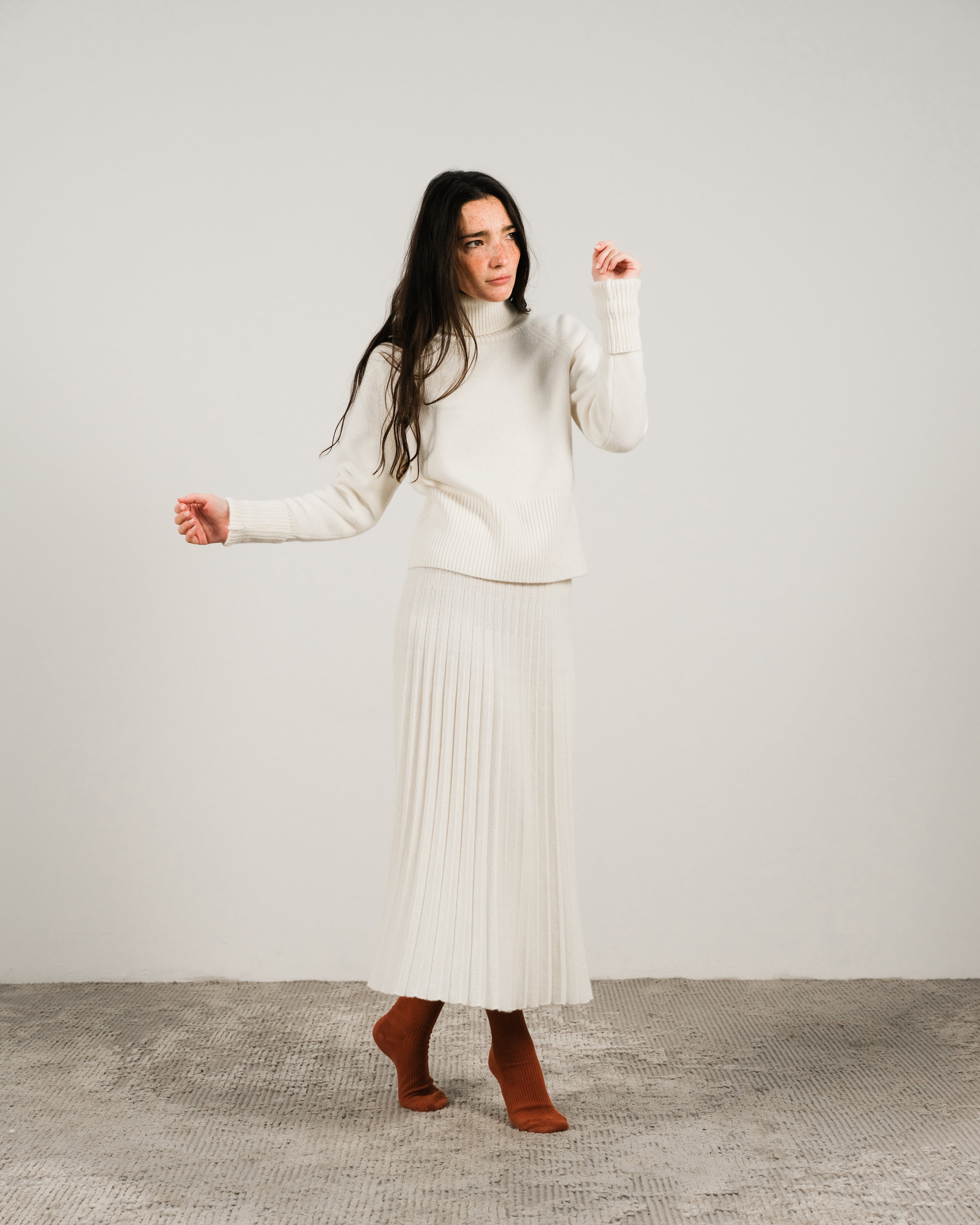 Cashmere Mix Plissè Skirt (3D-Knit)
