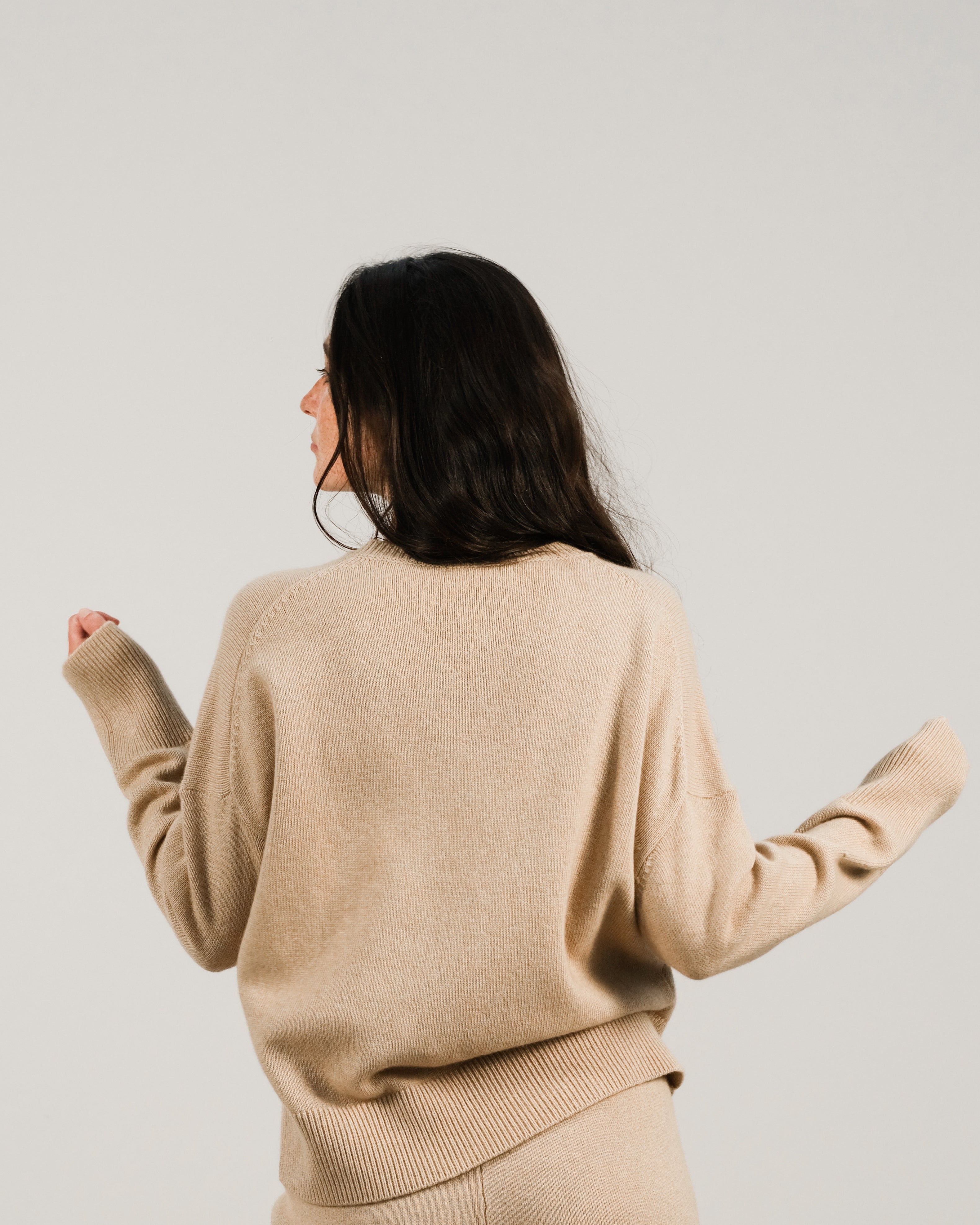 Cashmere Mix Relaxed Crewneck Sweater