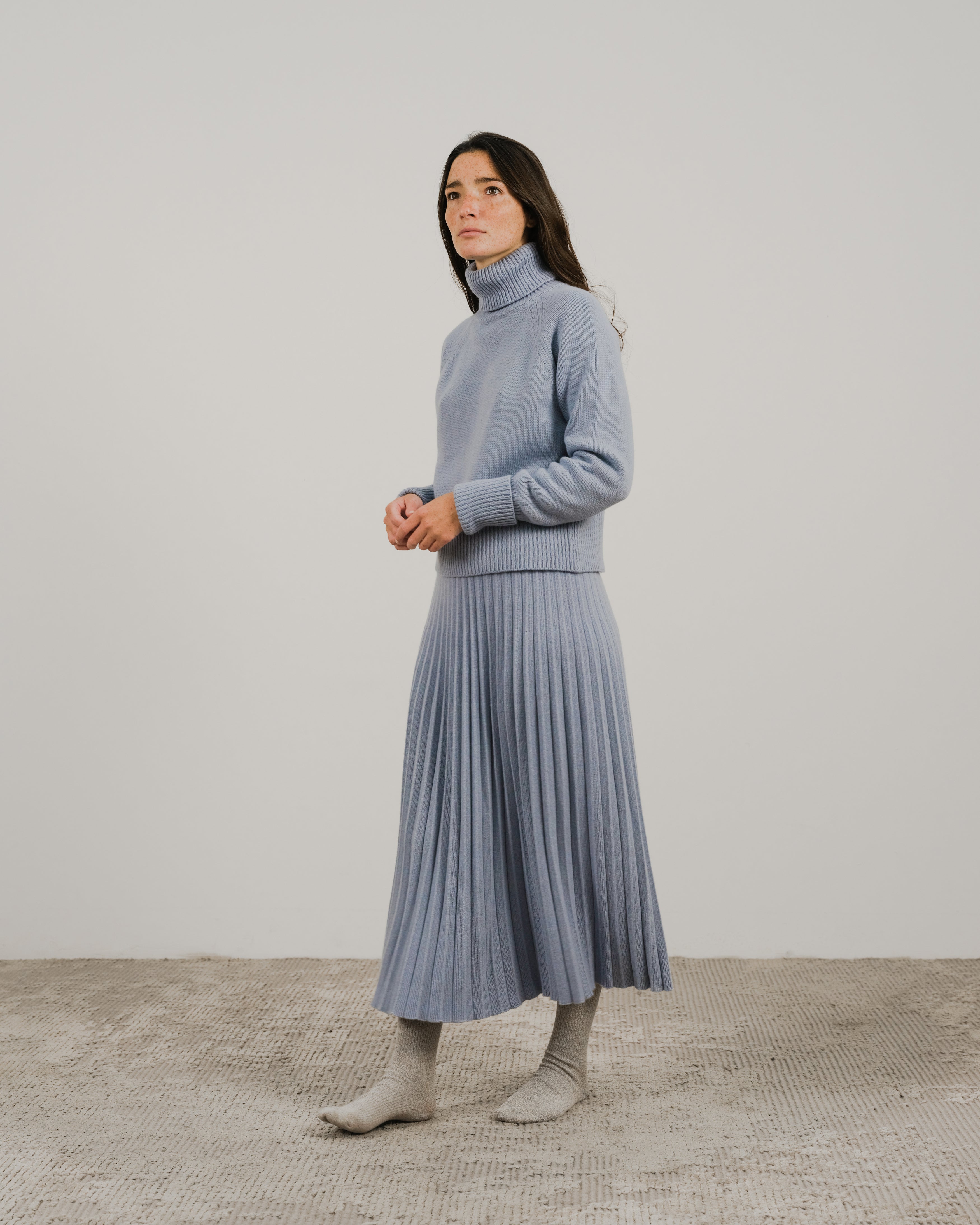 Cashmere Mix Plissè Skirt (3D-Knit)