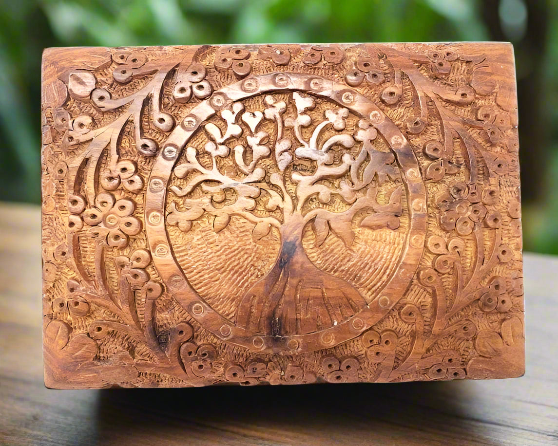 Roots and Reverence – Tree of Life Wooden Keepsake Box (5" x 7")-1