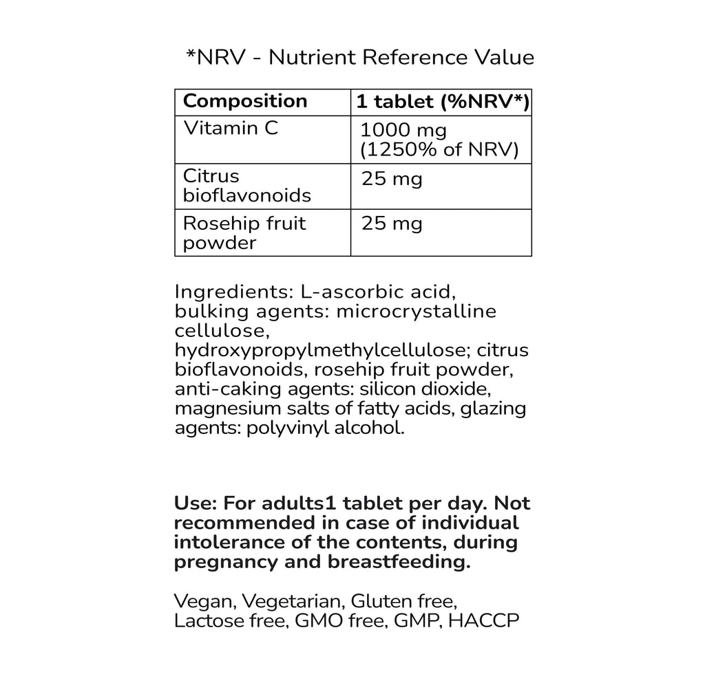 Vitamin C 1000 Mg + Bioflavonoids + Rosehip