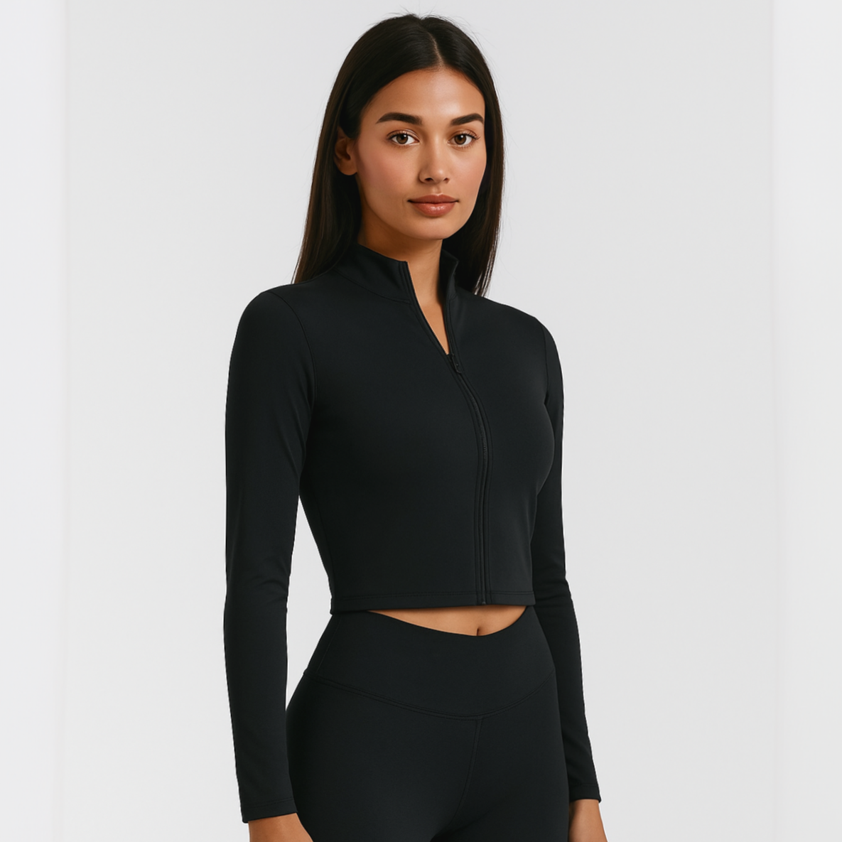 Women's Athletic Cropped Zipper Jacket