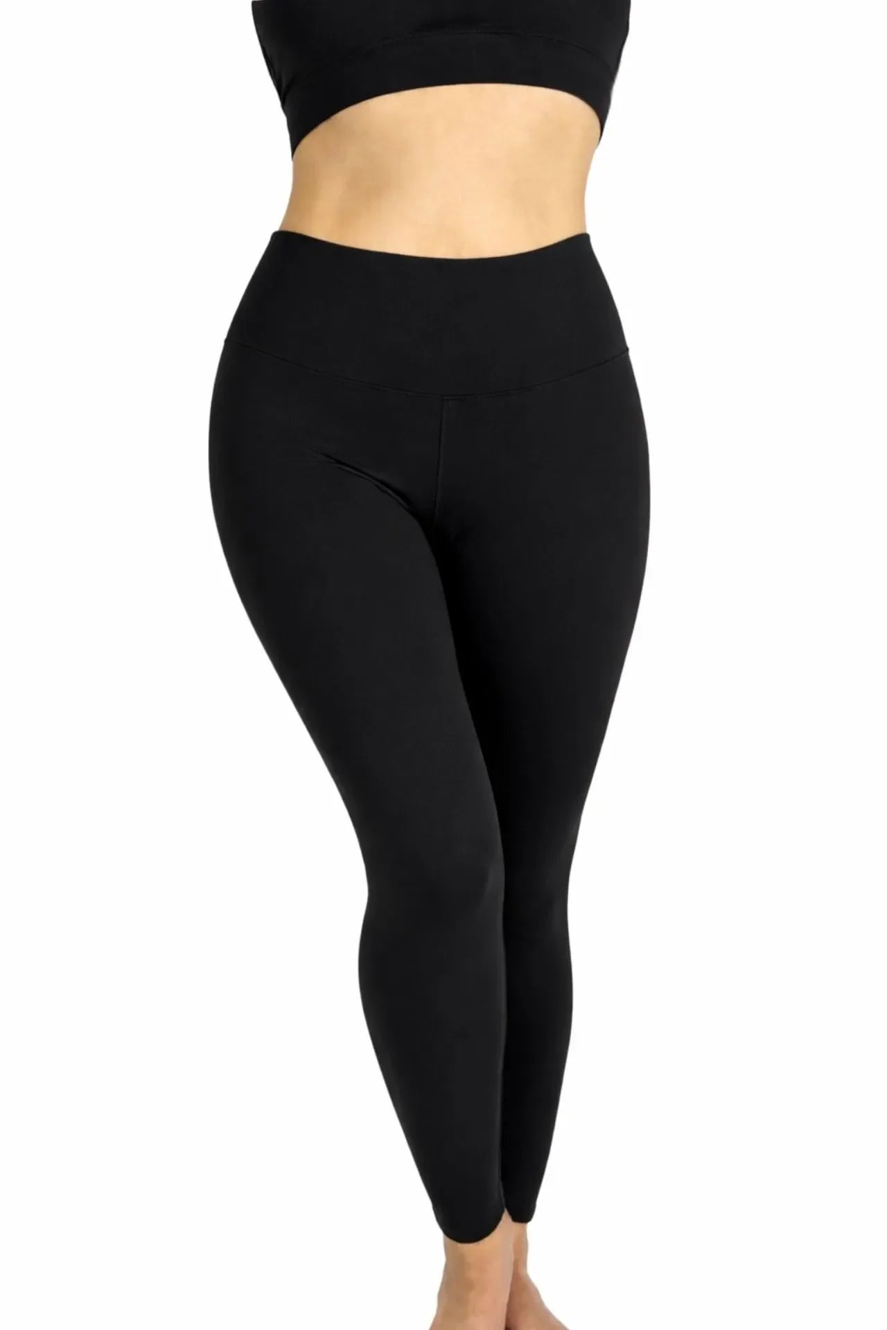 Organic Cotton Leggings 26" Black with Band