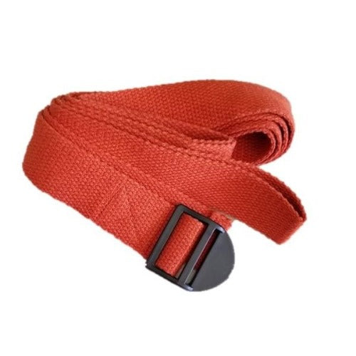 Cinch-Buckle Cotton Yoga Strap 6-Foot in Orange — product view