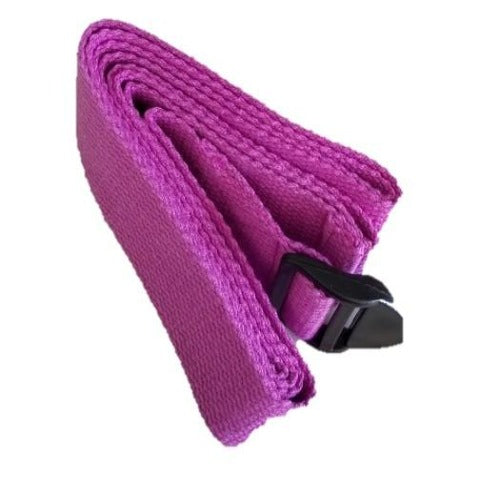 Cinch-Buckle Cotton Yoga Strap 6-Foot in Purple — product view