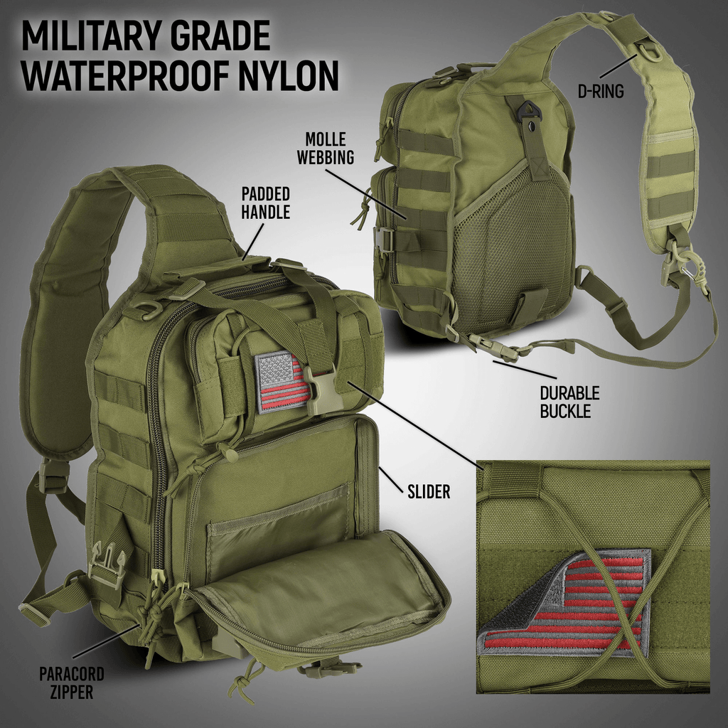 XGear Tactical 14L Range Sling Bag Backpack with Adjustable Strap-3