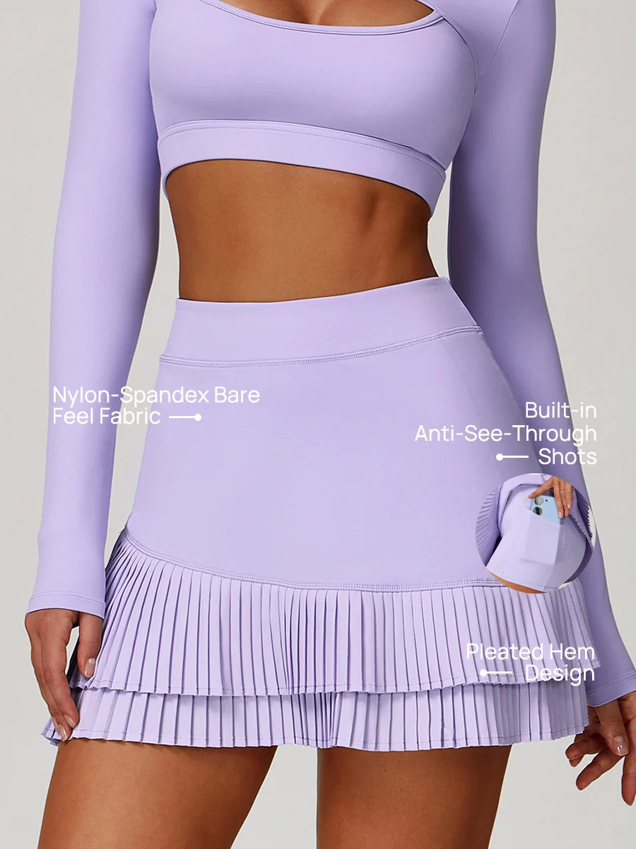 Power Petals High-Waist Pleated Skirt-1