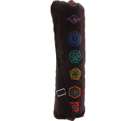 Chakra Print Yoga Mat Bag in Black — product view