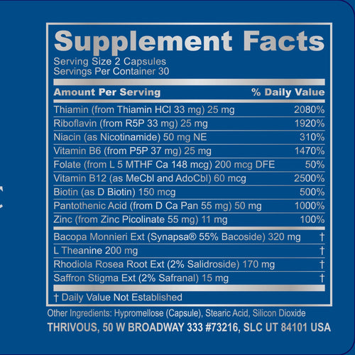 Thrivous Clarity Daily Nootropic supplement bottle — front view