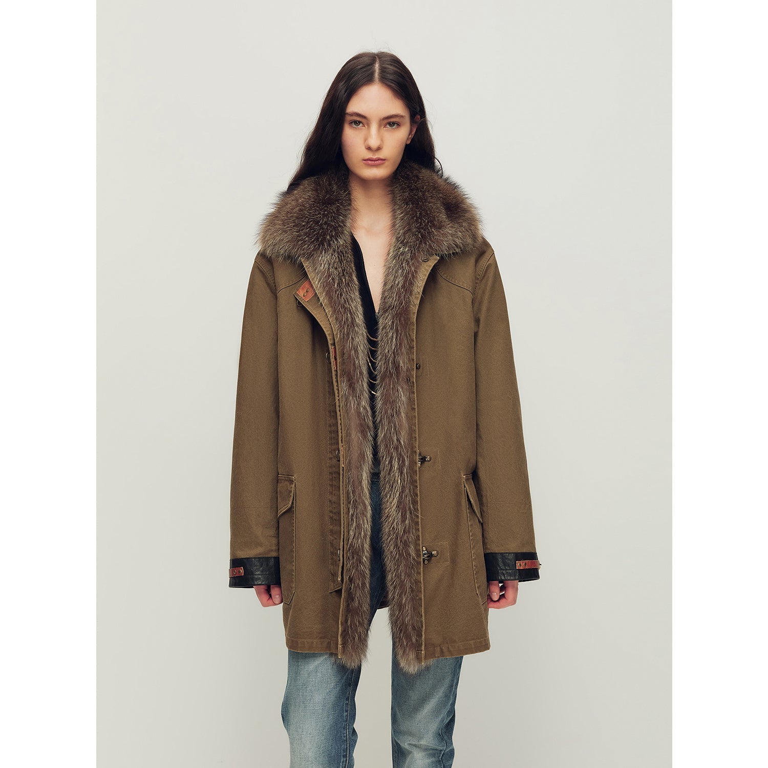Firelady Women's Parka with Real American Raccoon Fur Collar – Premium 90% White Goose Down Coat