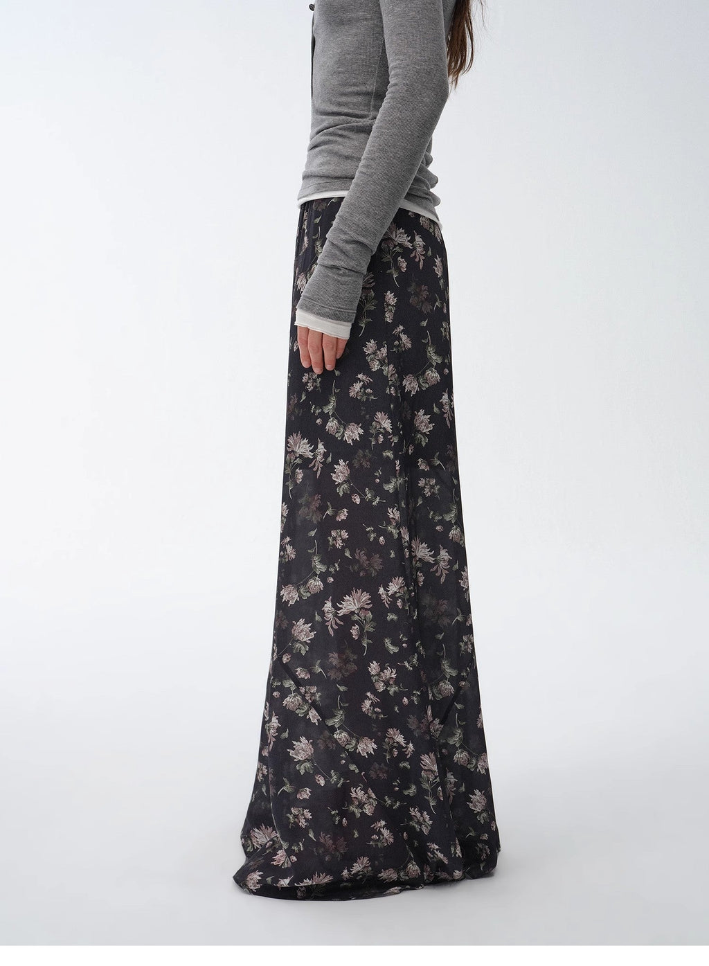 Gallery Dusse Vintage Print Straight Draped Skirt