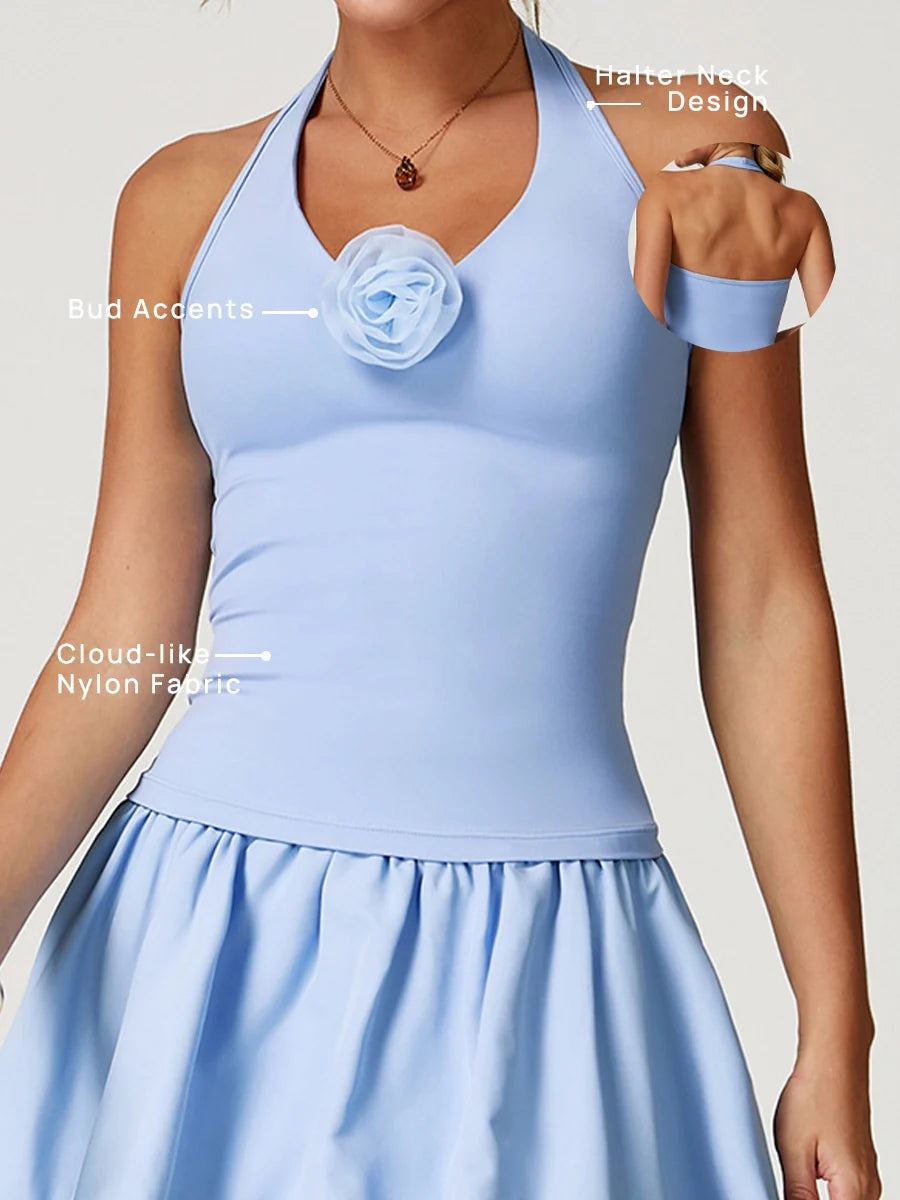 Detachable Rose Halter Top-1