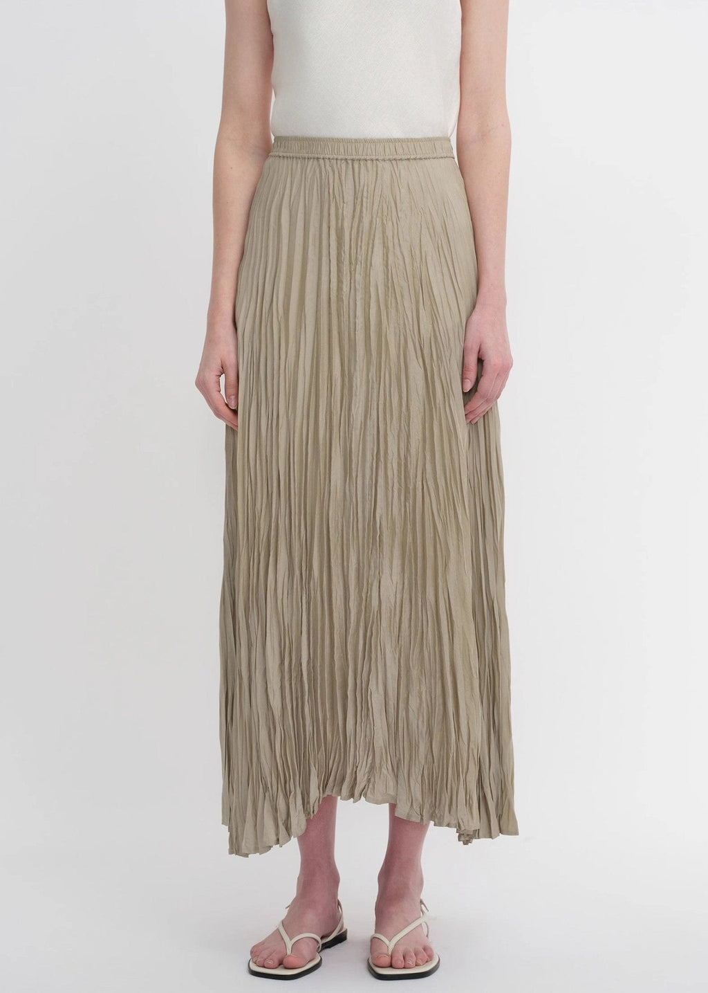 Mulberry Silk Custom Pleated Irregular Hem Skirt for Women