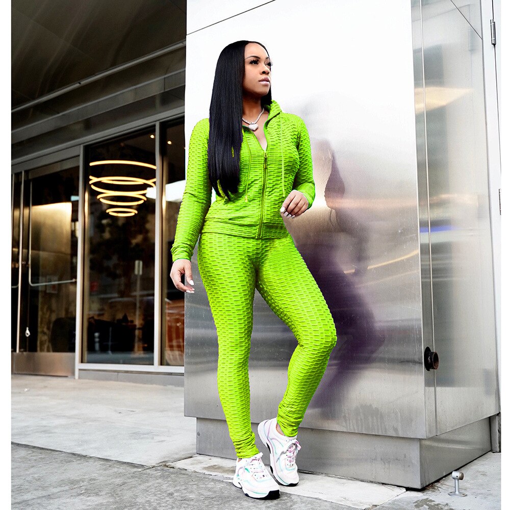 Hooded Zip-up Tracksuit Set